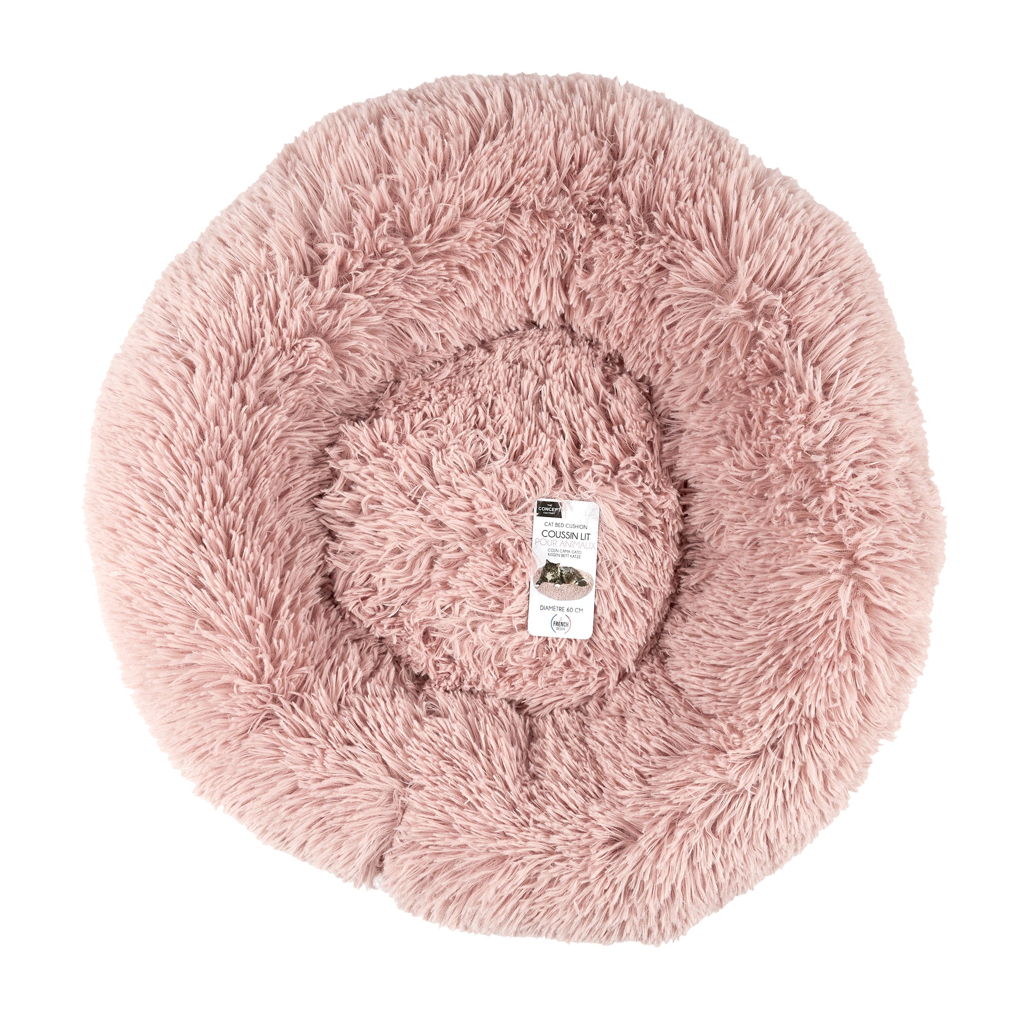 COUSSIN LIT APAISANT CHAT ROSE 60CM