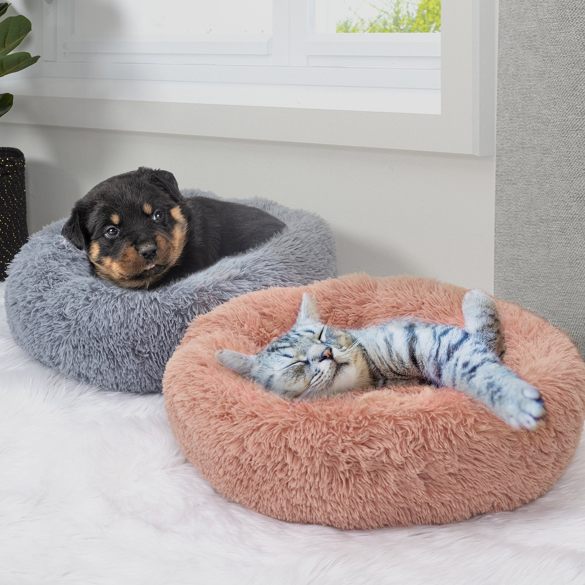 COUSSIN LIT APAISANT CHAT ROSE 60CM