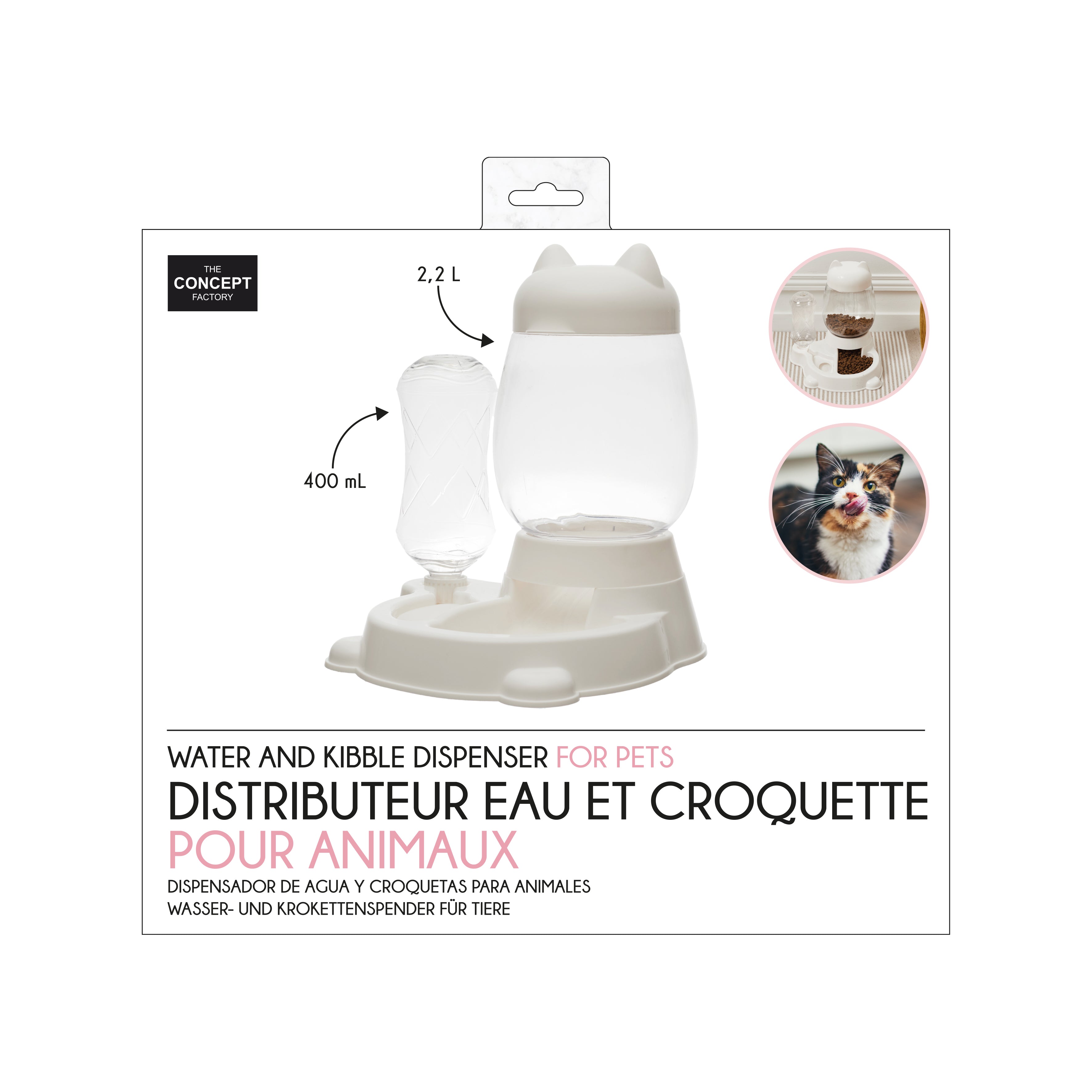 DISTRIBUTEUR EAU ET CROQUETTE POUR ANIMAUX
