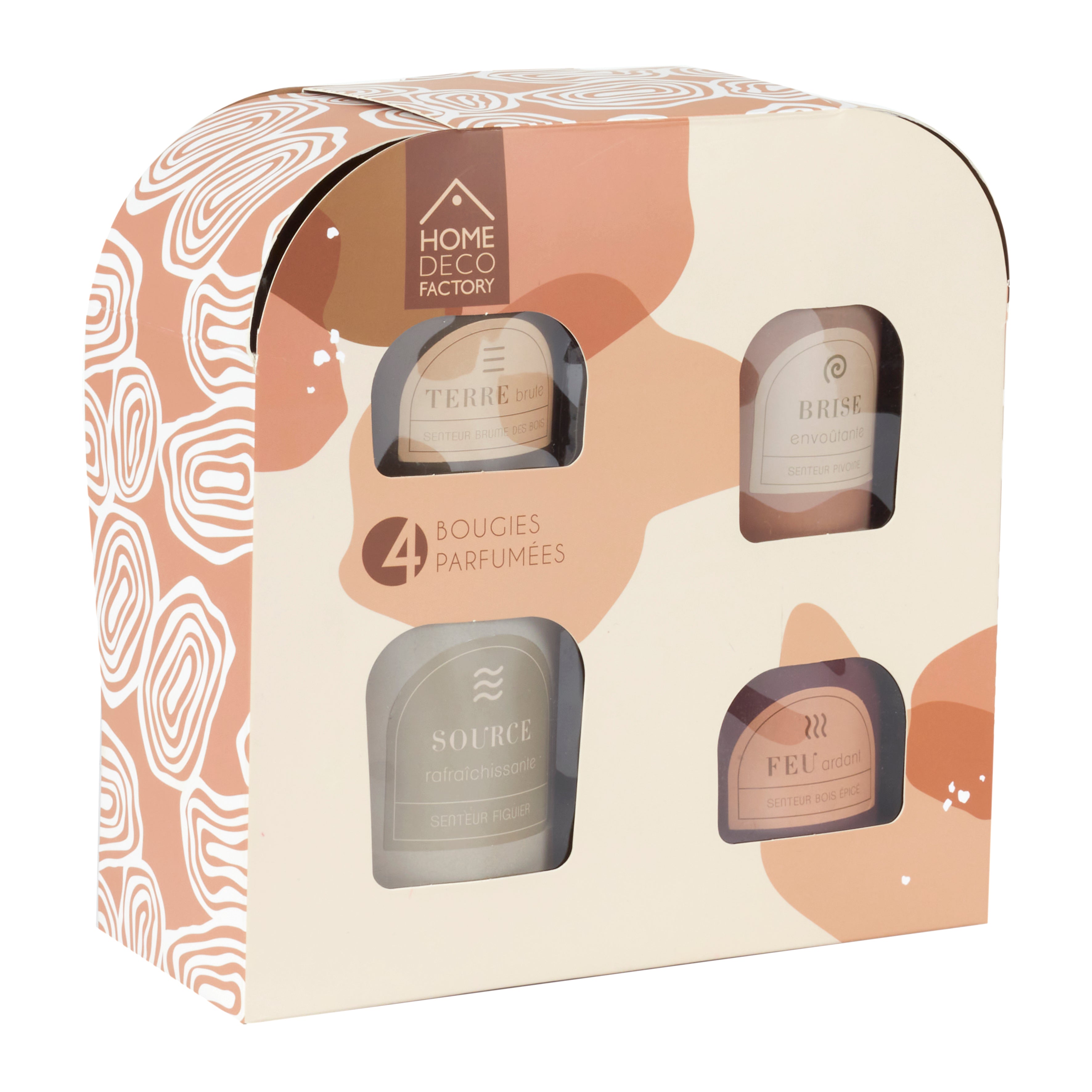BOUGIE PARFUMEE X4 COFFRET 4 ELEMENTS