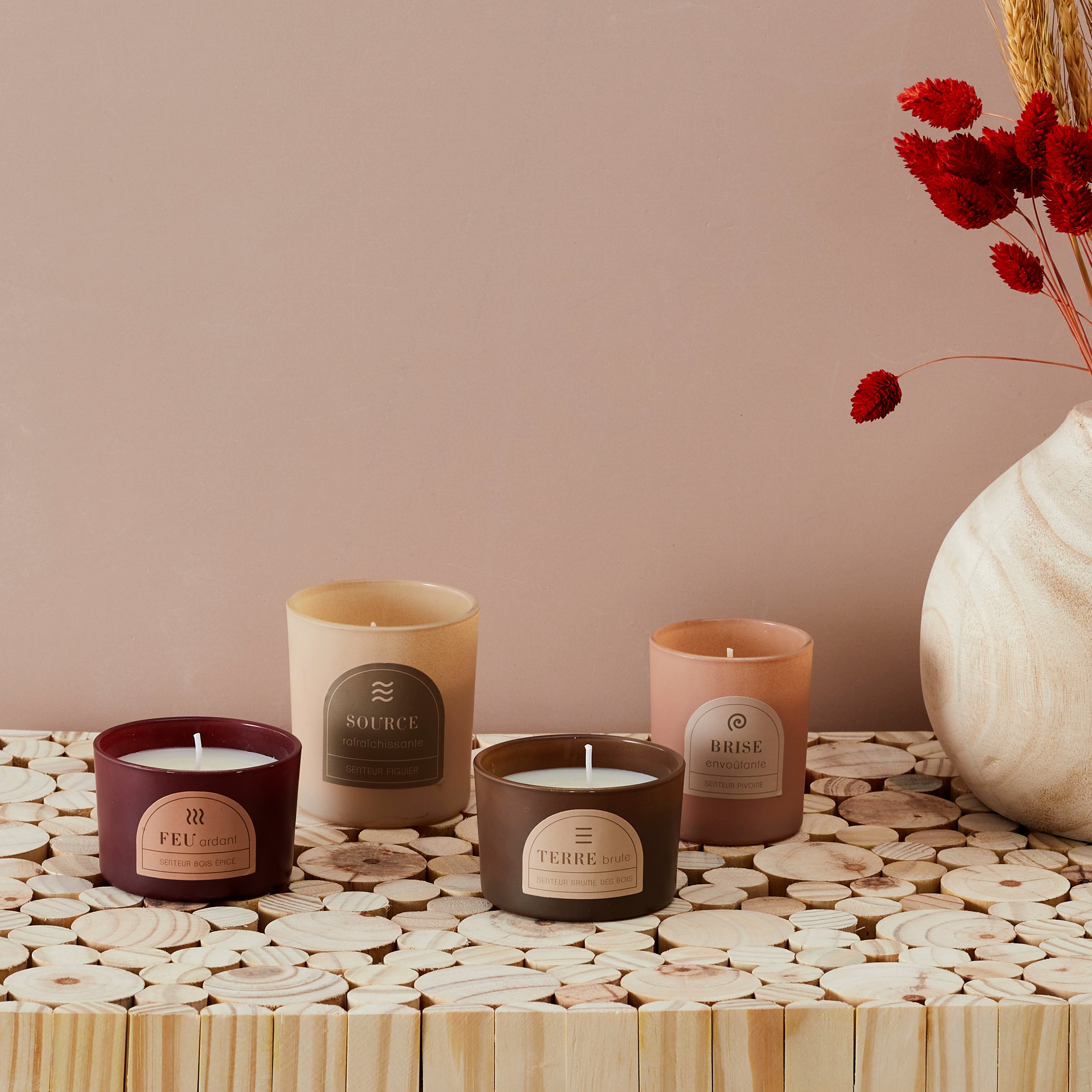 BOUGIE PARFUMEE X4 COFFRET 4 ELEMENTS