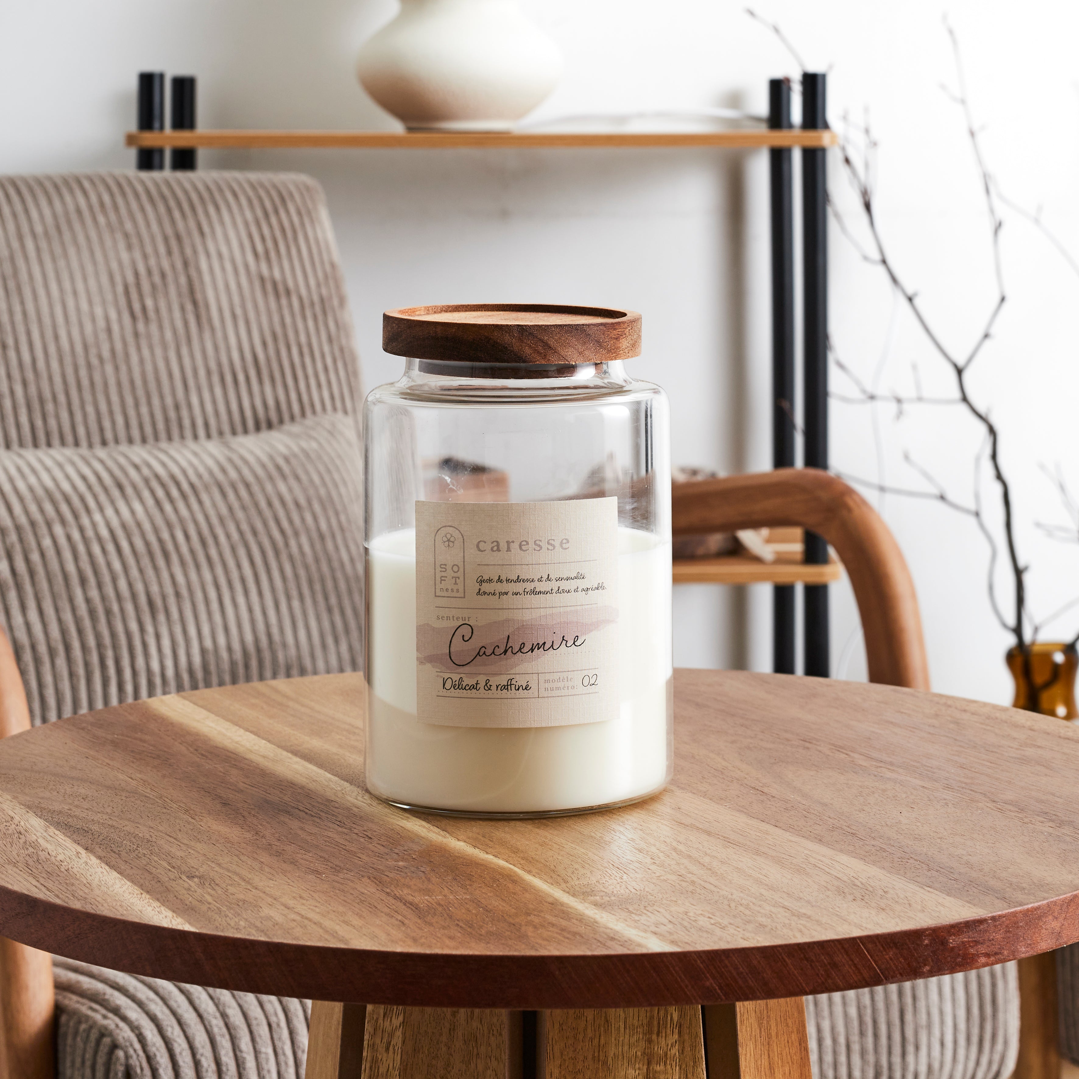 BOUGIE PARFUMEE POT TOP ACACIA SOFTNESS H16CM