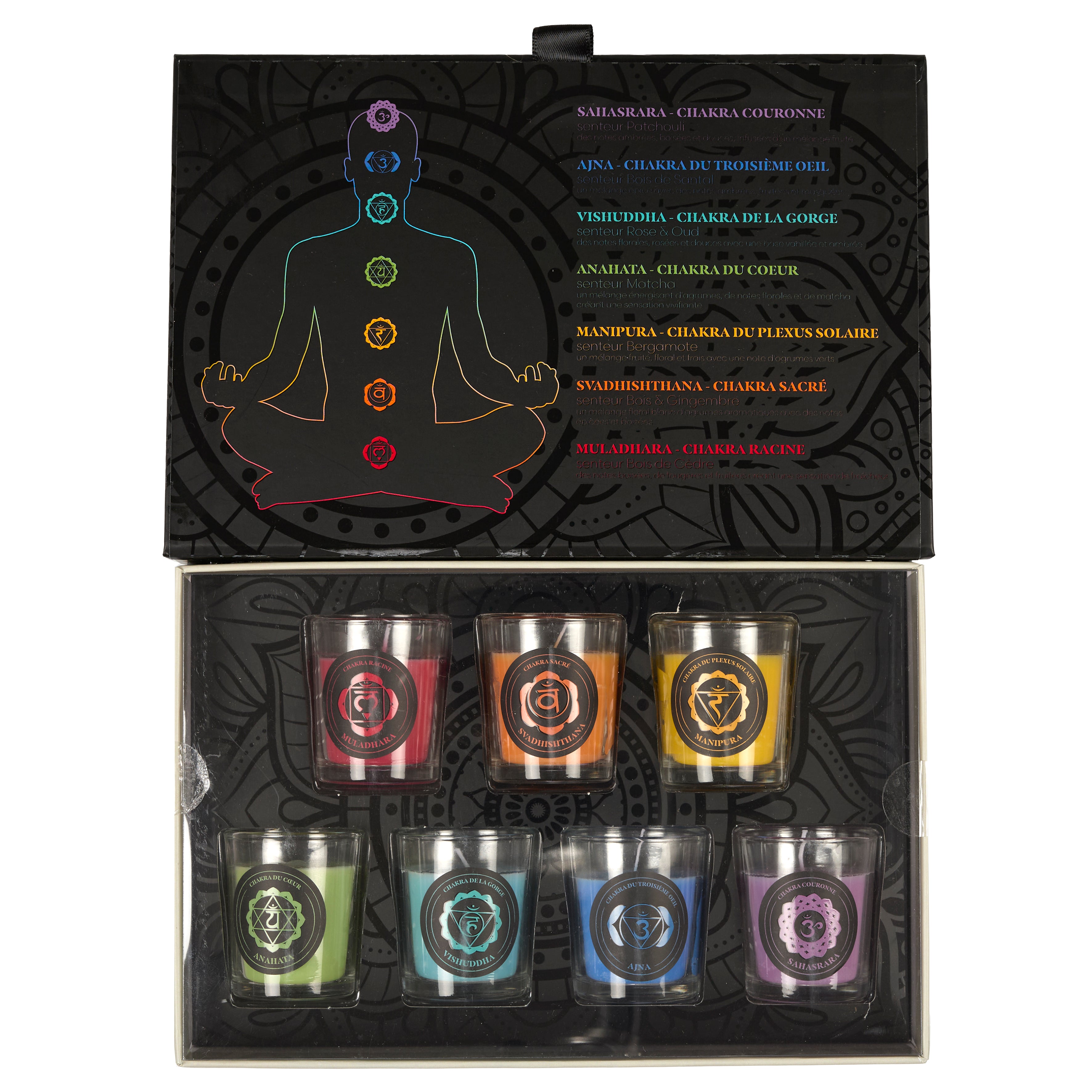 BOUGIE PARFUMEE X7 COFFRET CHAKRA
