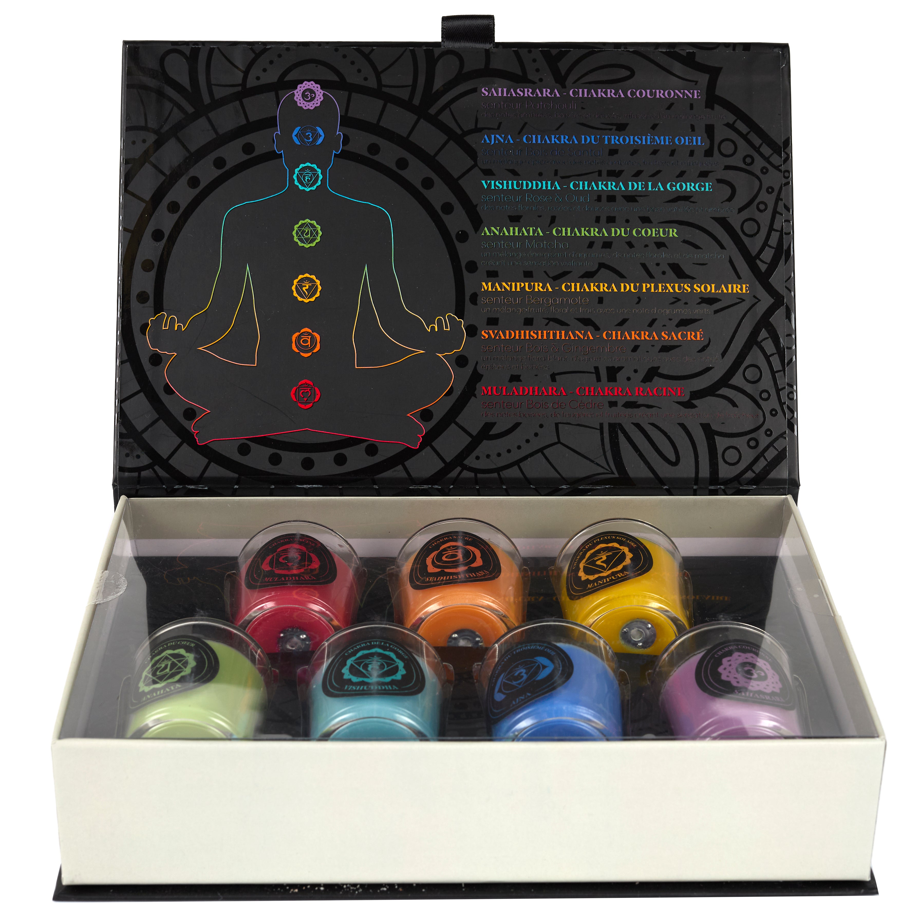 BOUGIE PARFUMEE X7 COFFRET CHAKRA