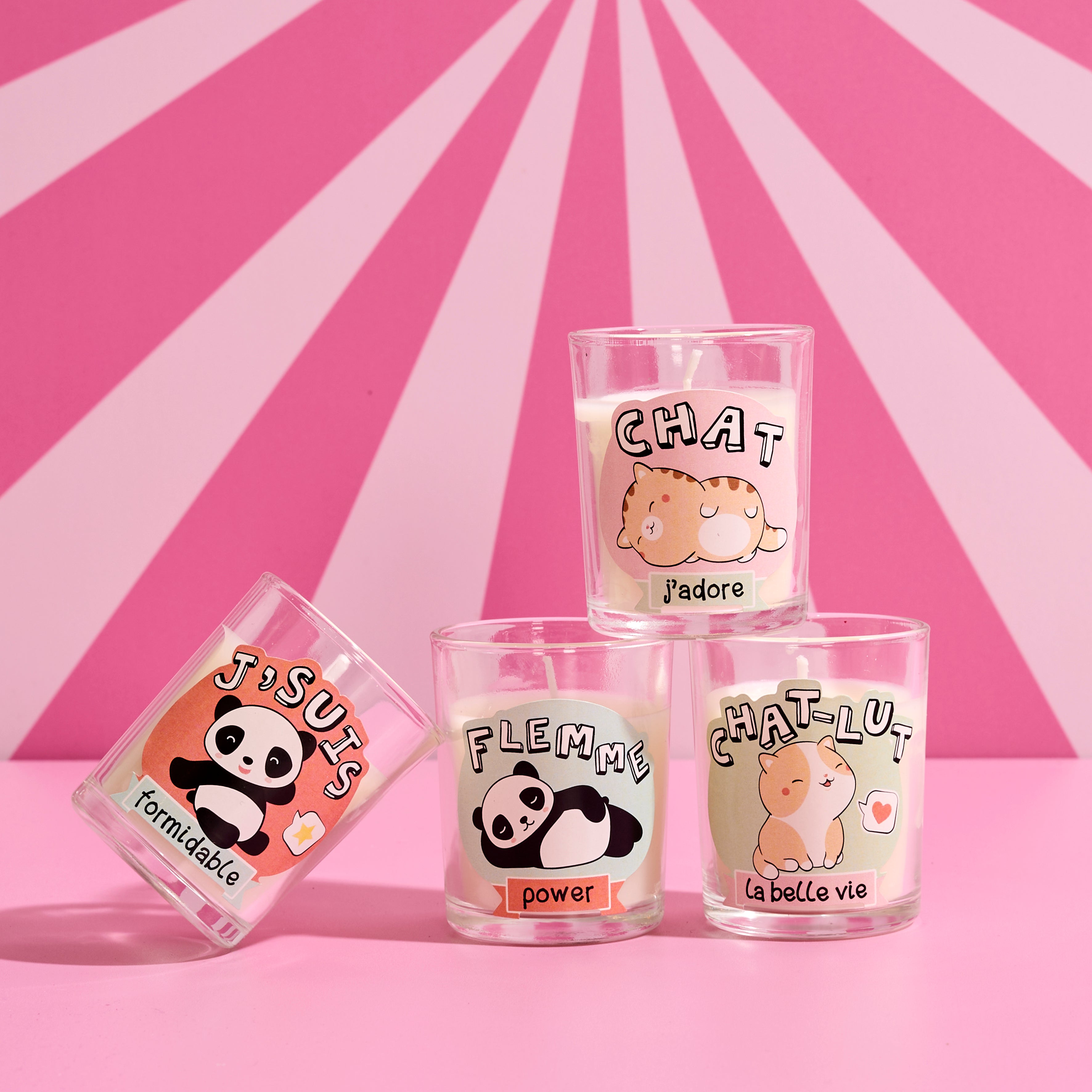 BOUGIE PARFUMEE X4 COFFRET KAWAII