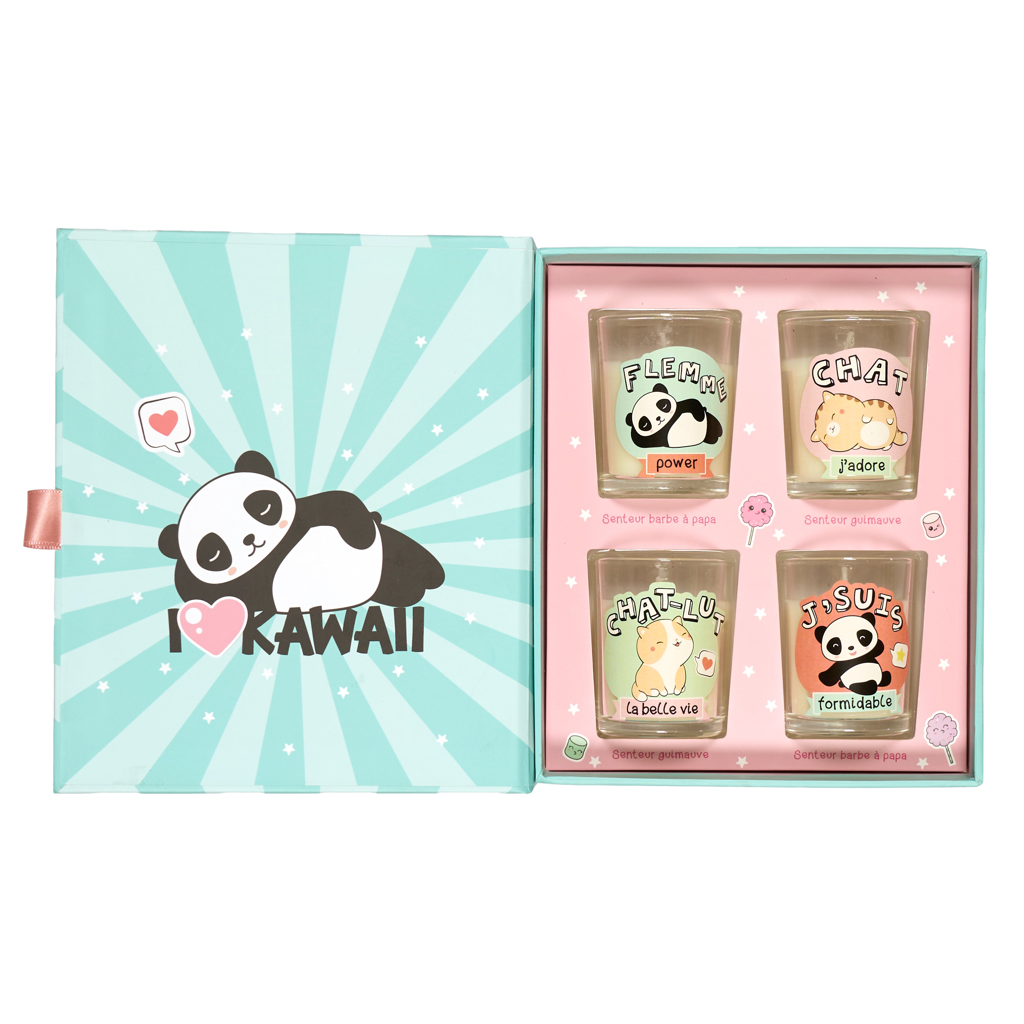 BOUGIE PARFUMEE X4 COFFRET KAWAII