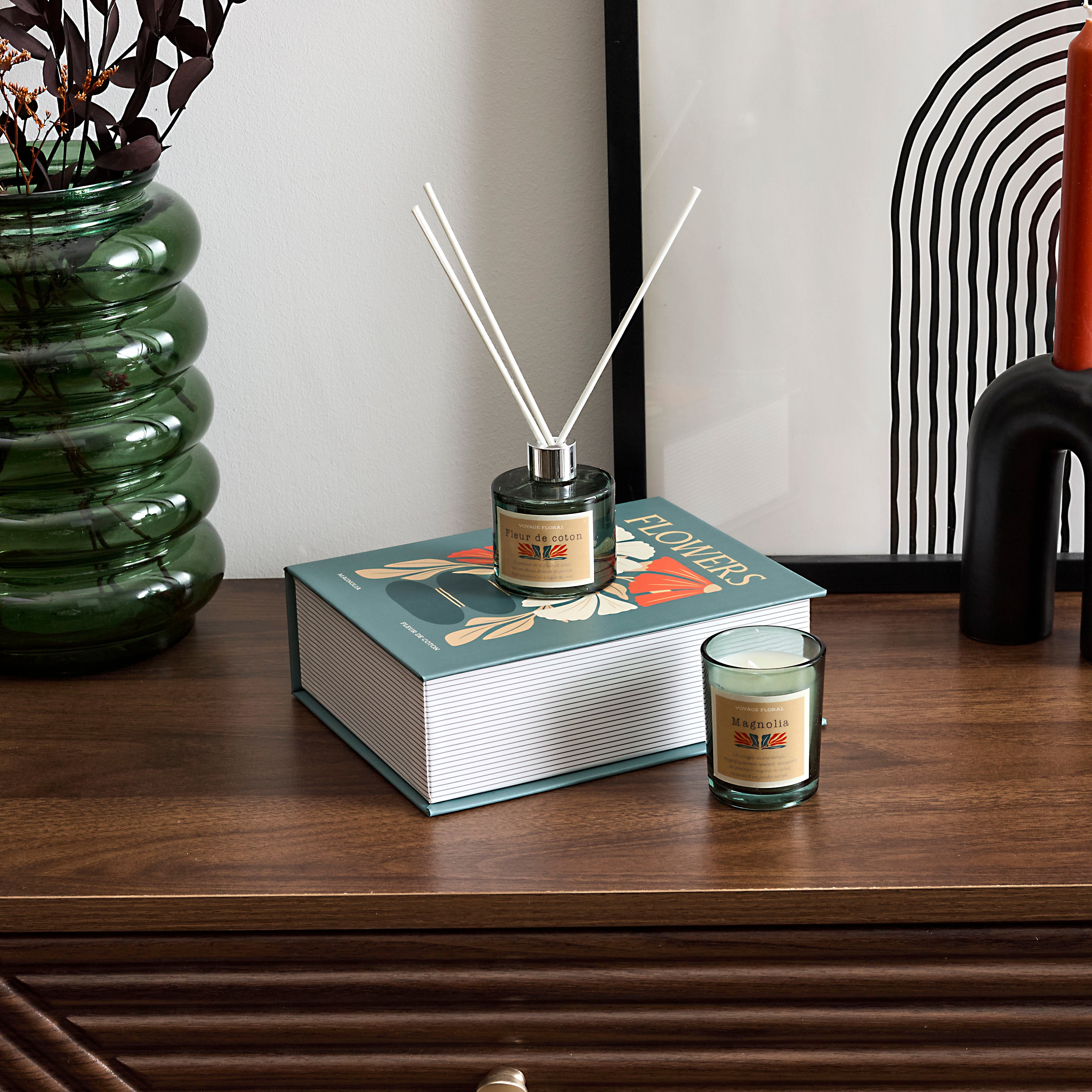 BOUGIE PARFUMEE ET DIFFUSEUR COFFRET FLOWER