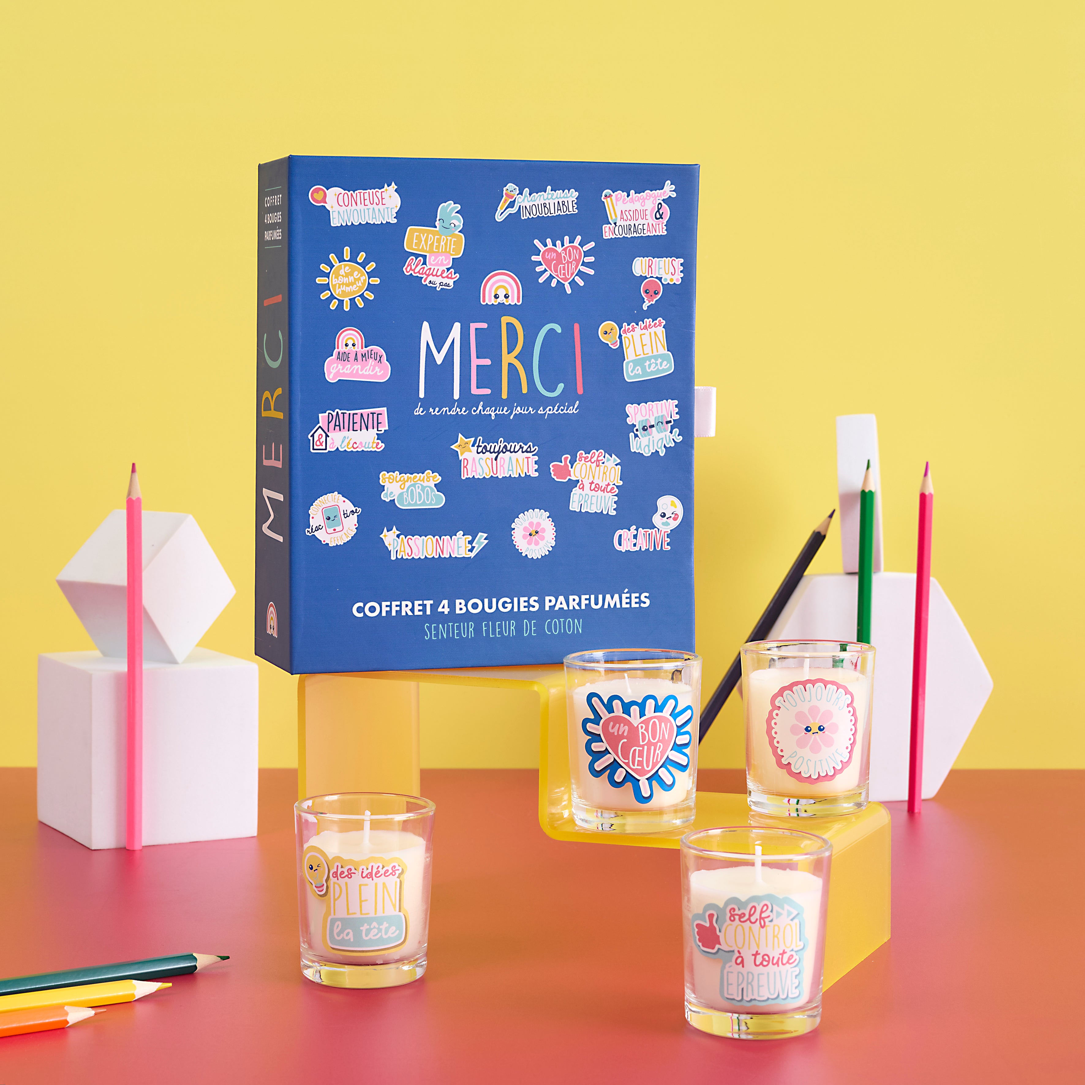 BOUGIE PARFUMEE X4 COFFRET MERCI