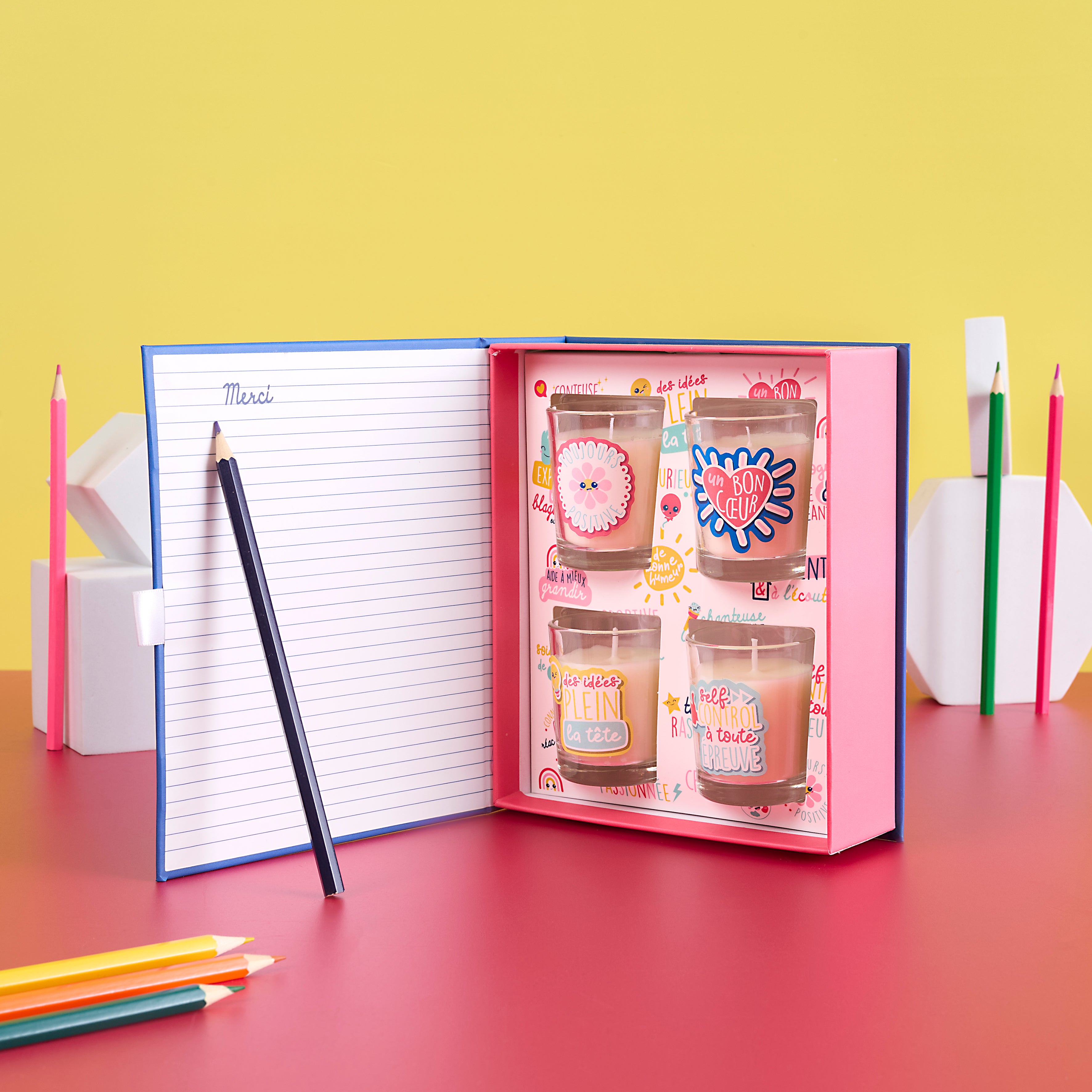 BOUGIE PARFUMEE X4 COFFRET MERCI