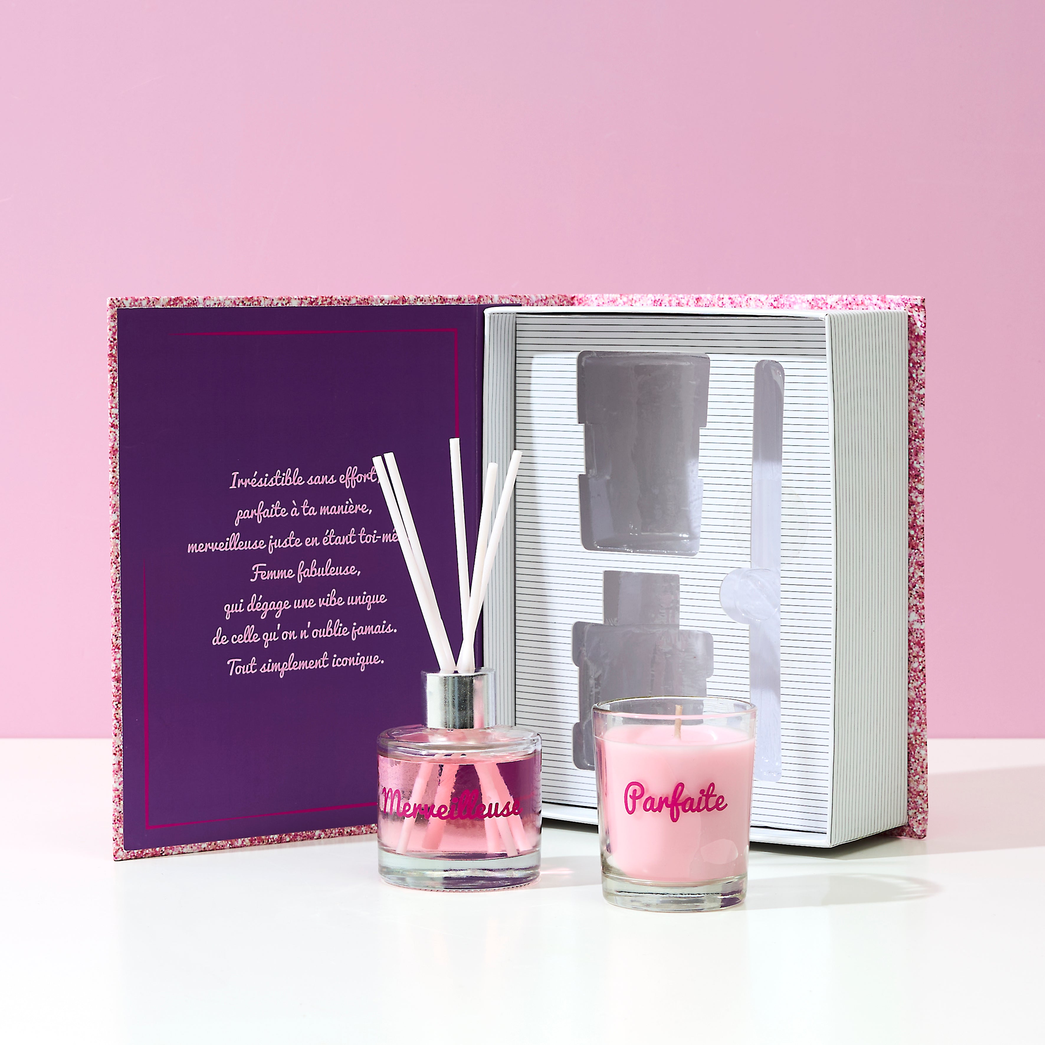 BOUGIE PARFUMEE ET DIFFUSEUR COFFRET PAILLETTE