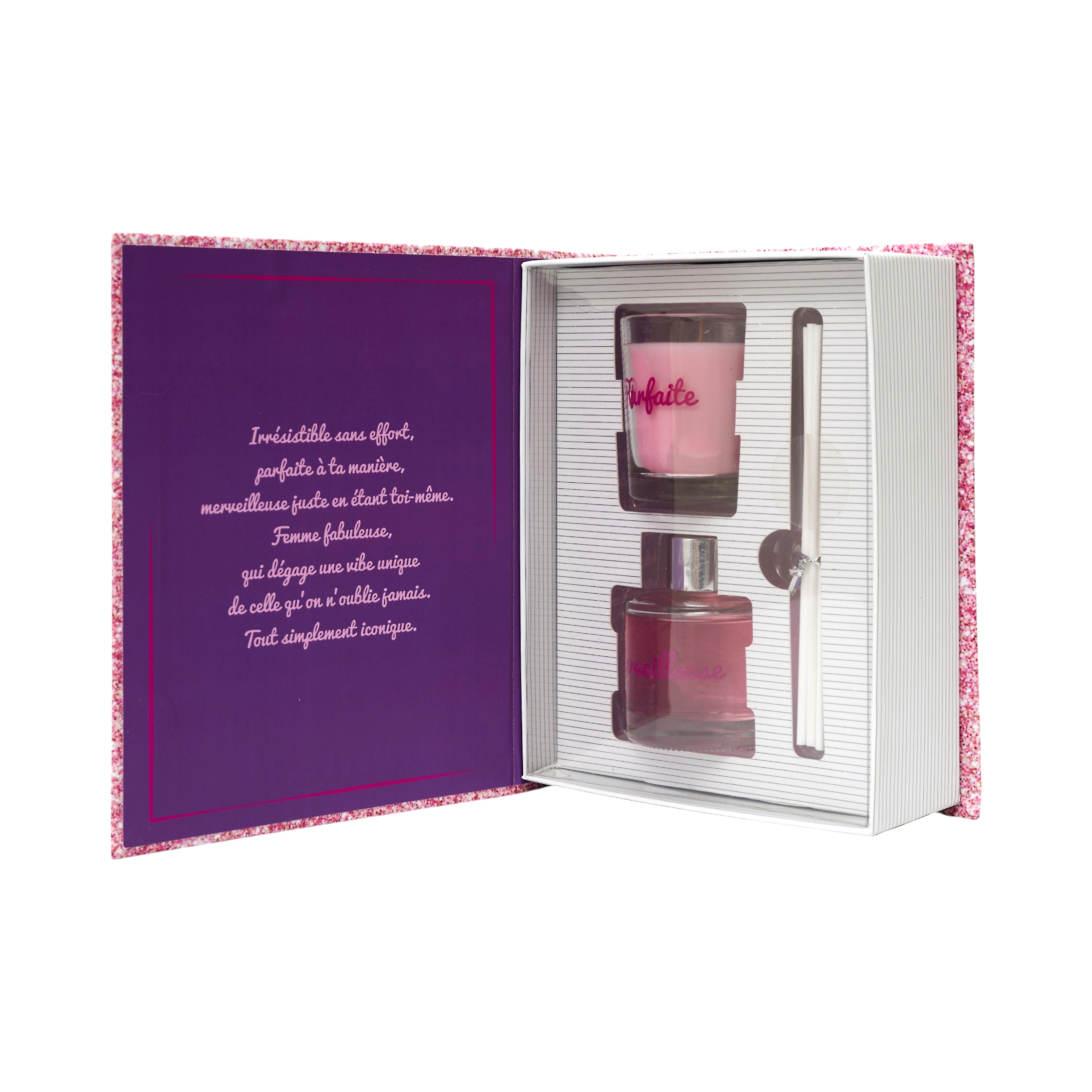 BOUGIE PARFUMEE ET DIFFUSEUR COFFRET PAILLETTE