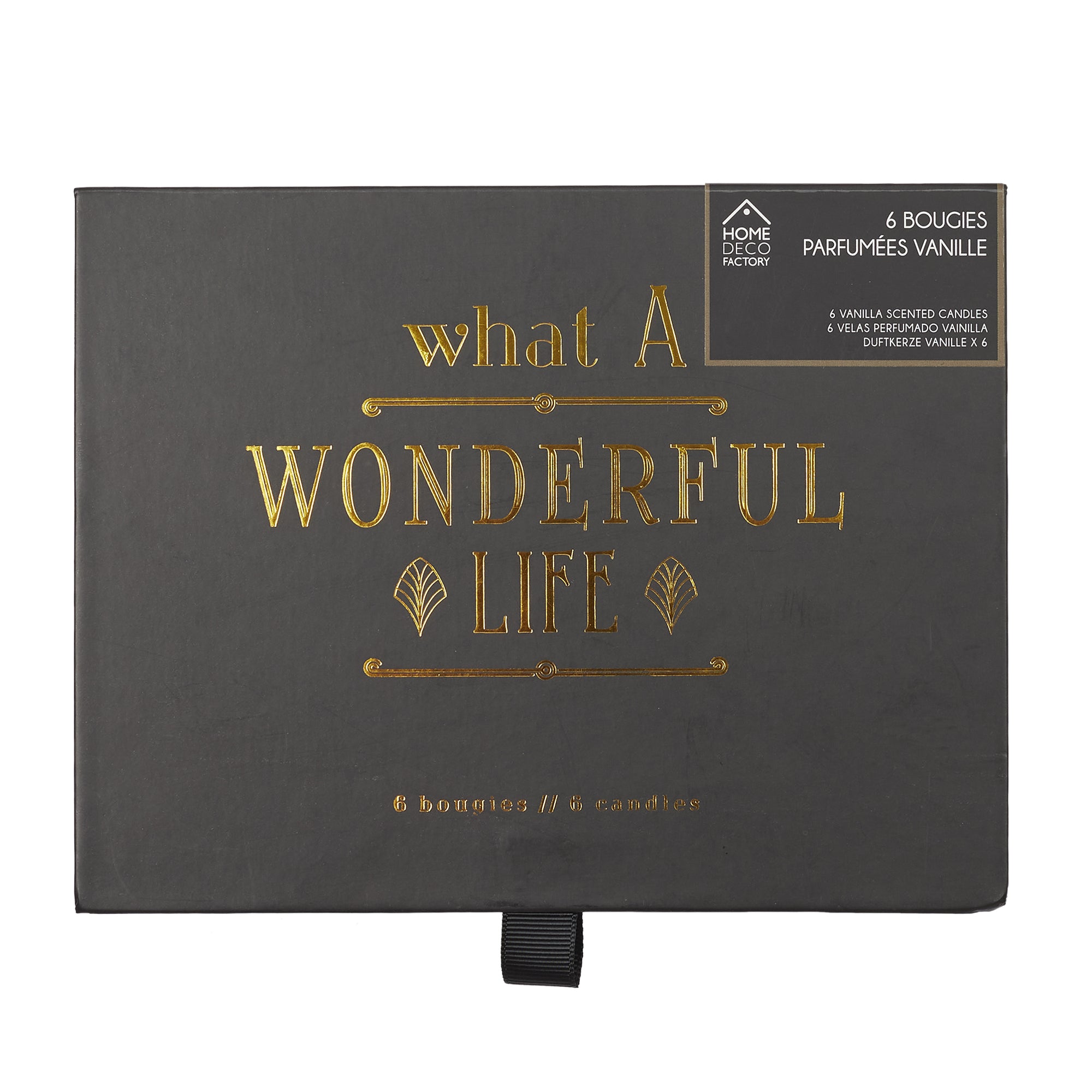 BOUGIE PARFUMEE X6 COFFRET NOIR HOME DECO ART