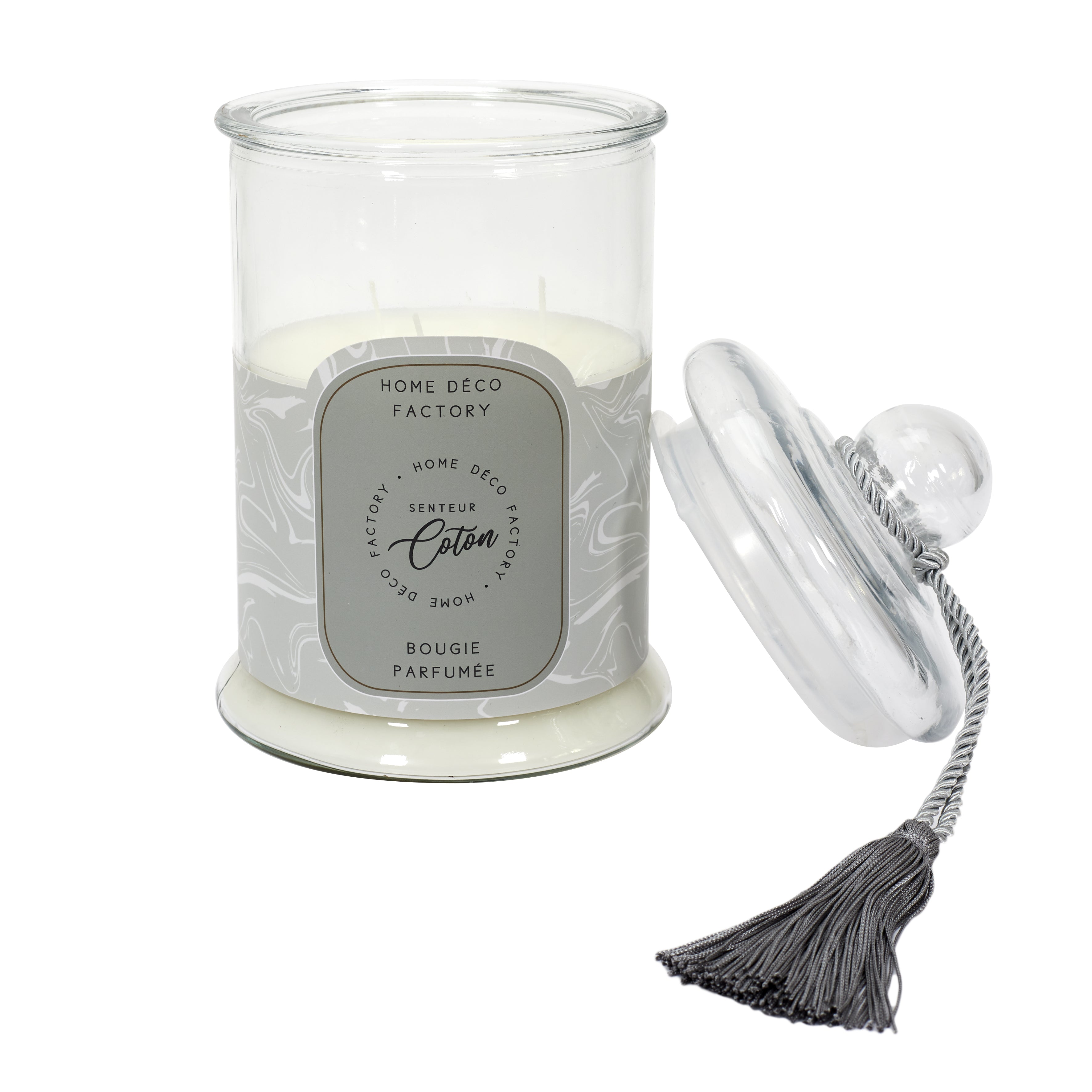 BOUGIE PARFUMEE BONBONNIERE GRISE H29CM