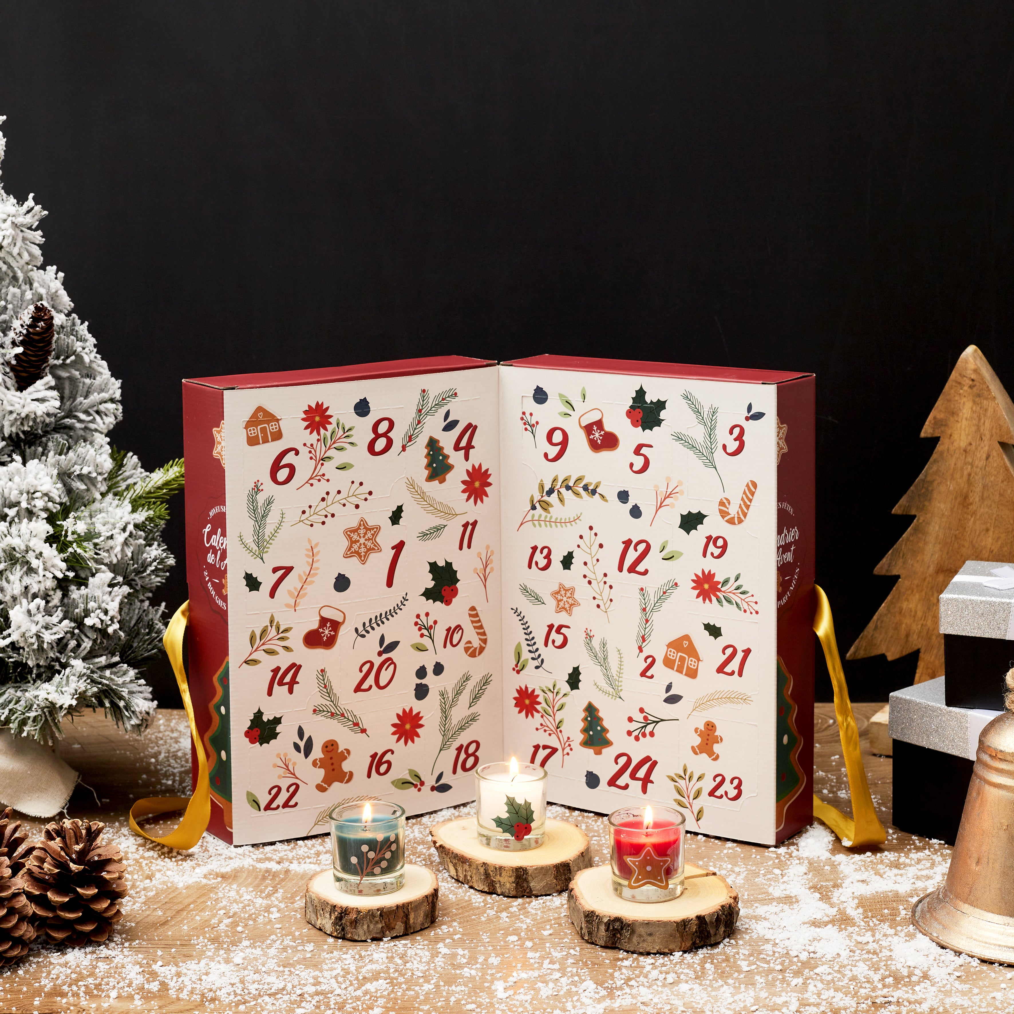 BOUGIE PARFURMEE X24 CALENDRIER NOEL GOURMAND