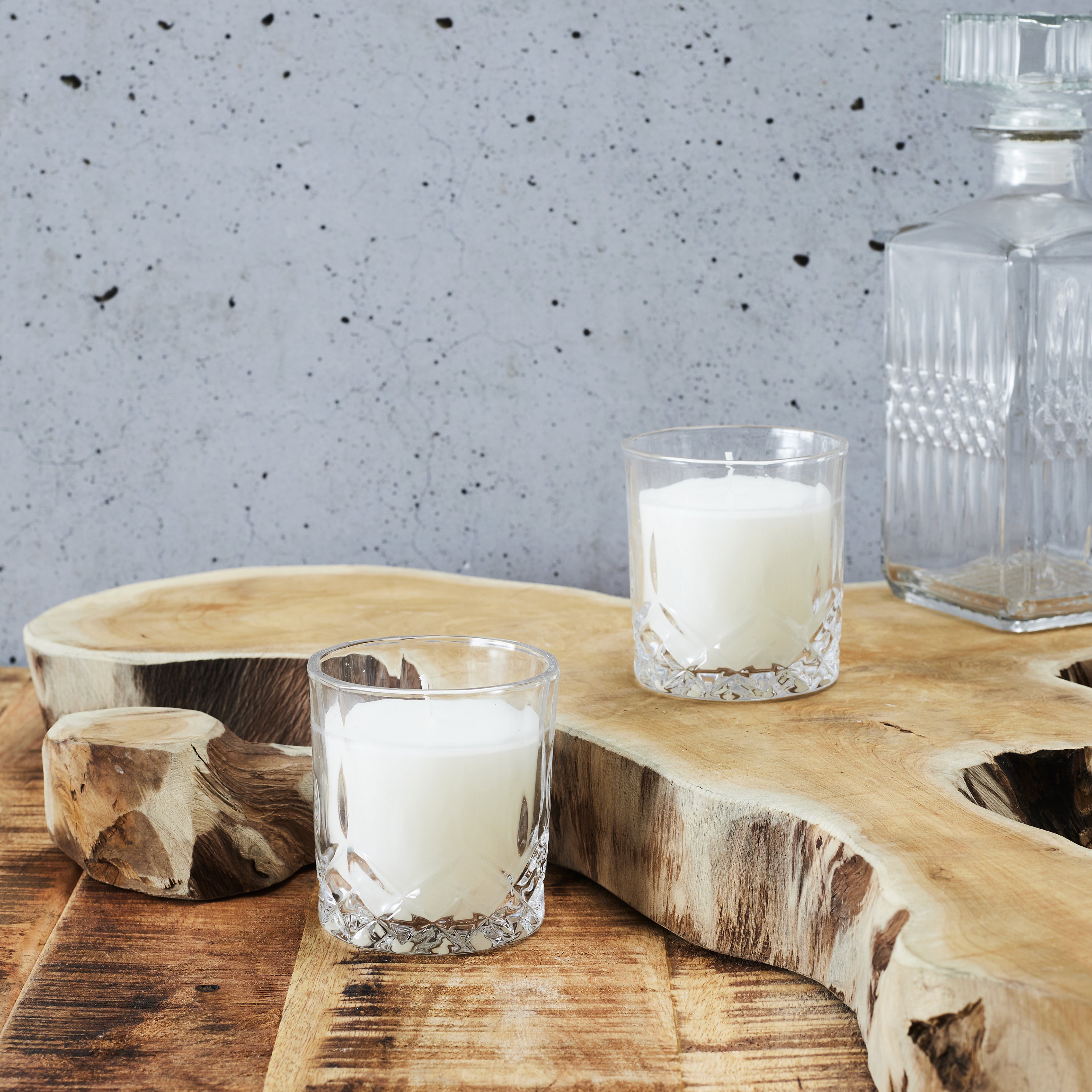 BOUGIE PARFUMEE X2 COFFRET VERRE A WHISKY