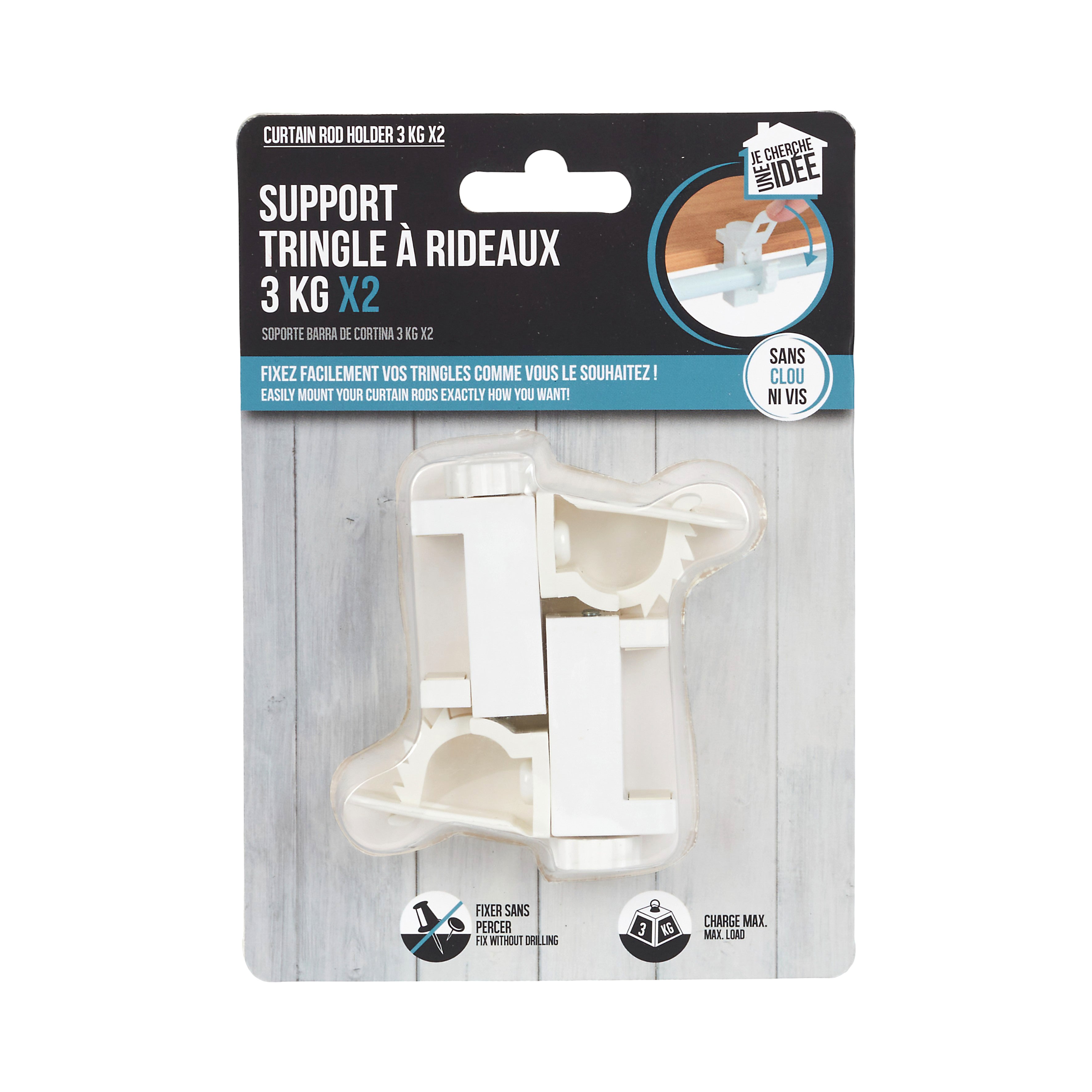 SUPPORT TRINGLE A RIDEAUX 3KG X2