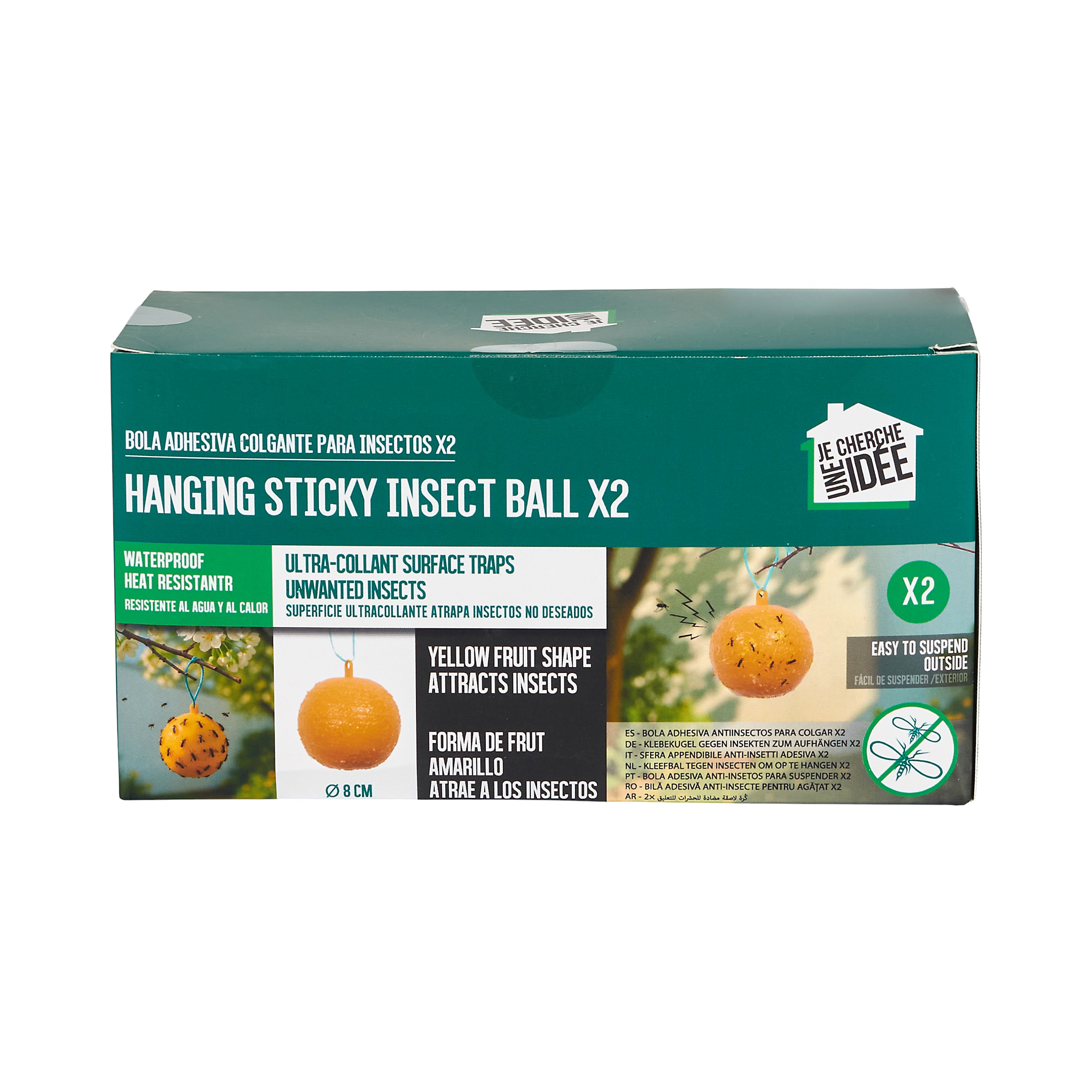 BOULE COLLANTE ANTI INSECTE A SUSPENDRE X2