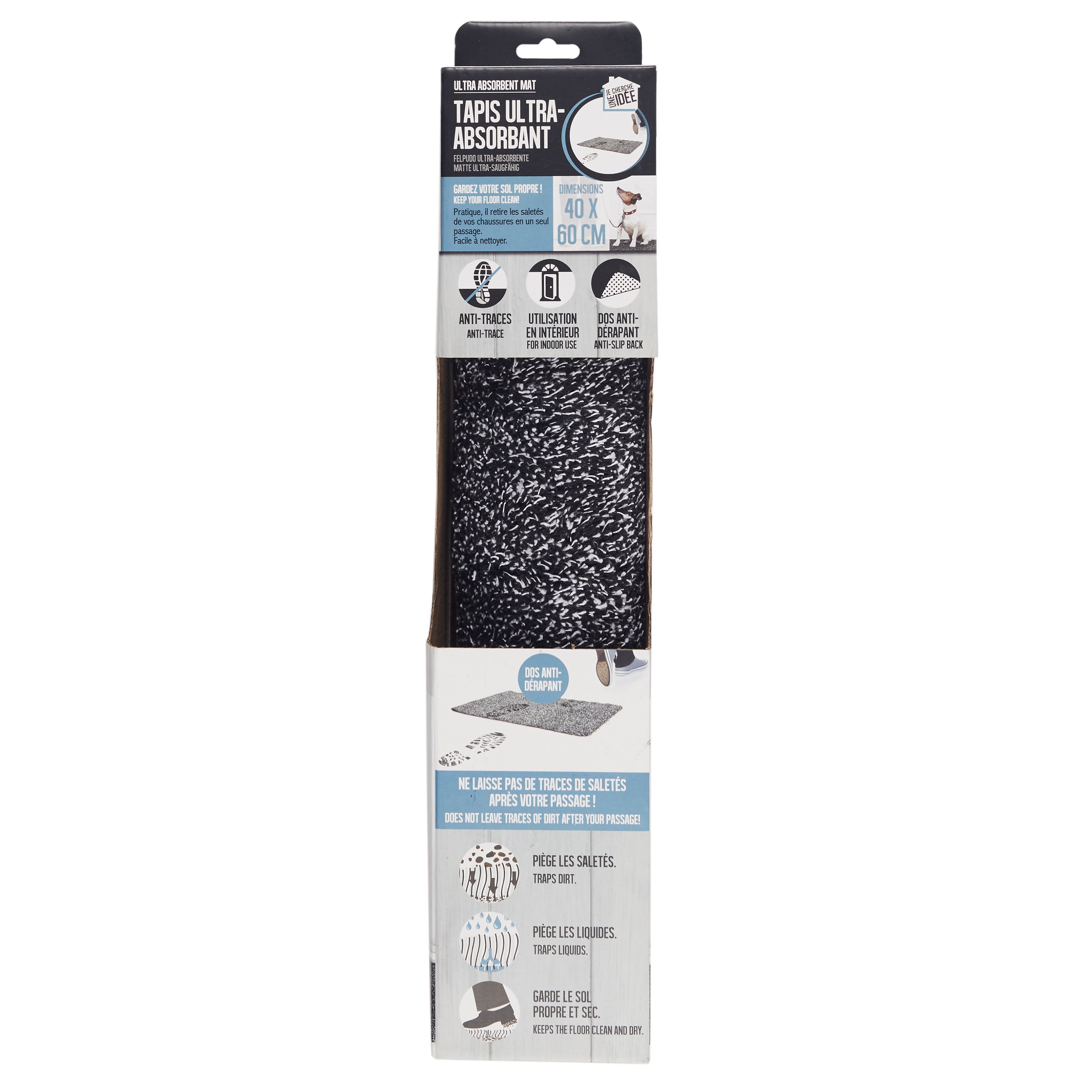 TAPIS ULTRA ABSORBANT ET ANTIDERAPANT 40X60CM