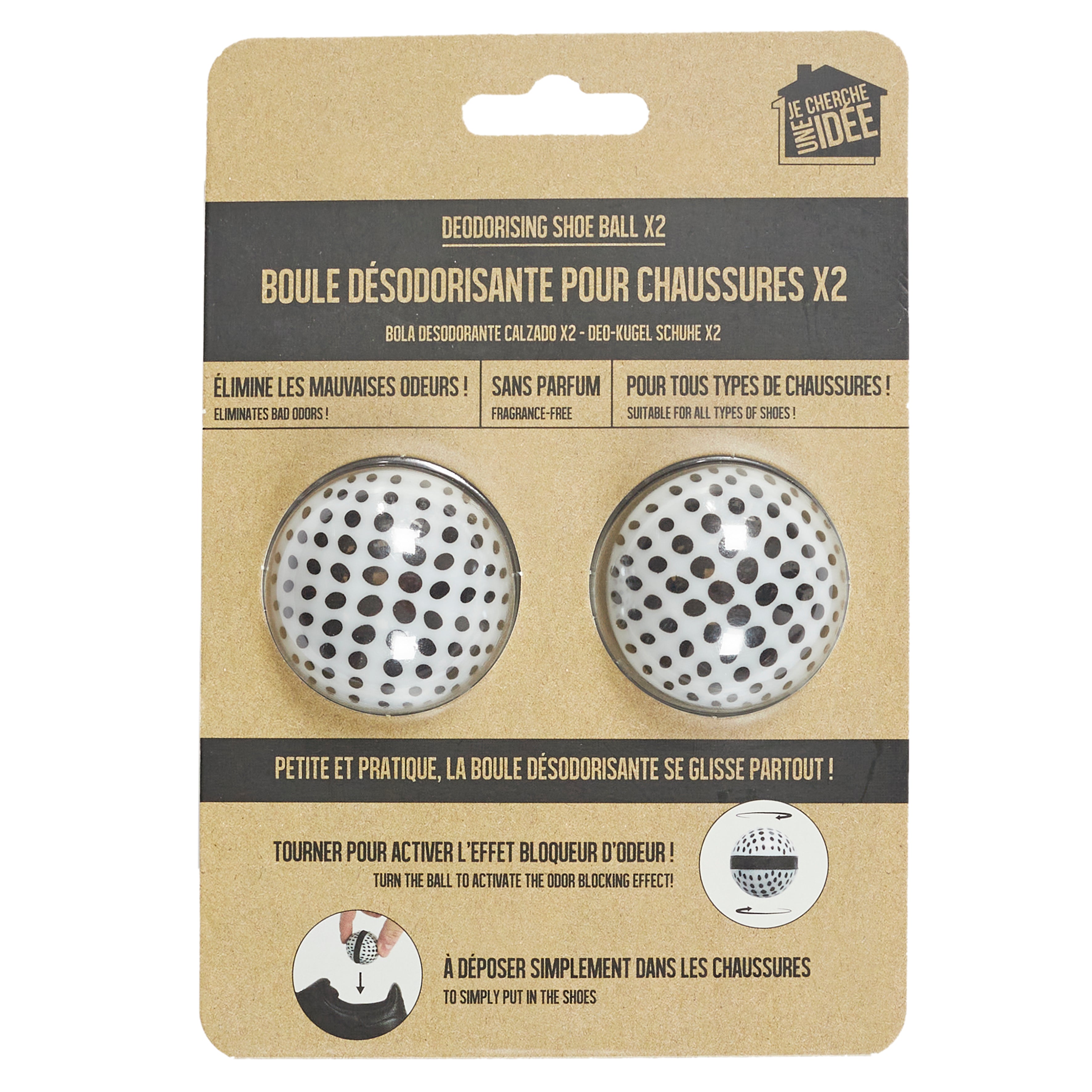 BOULE DESODORISANTE CHAUSSURES X2