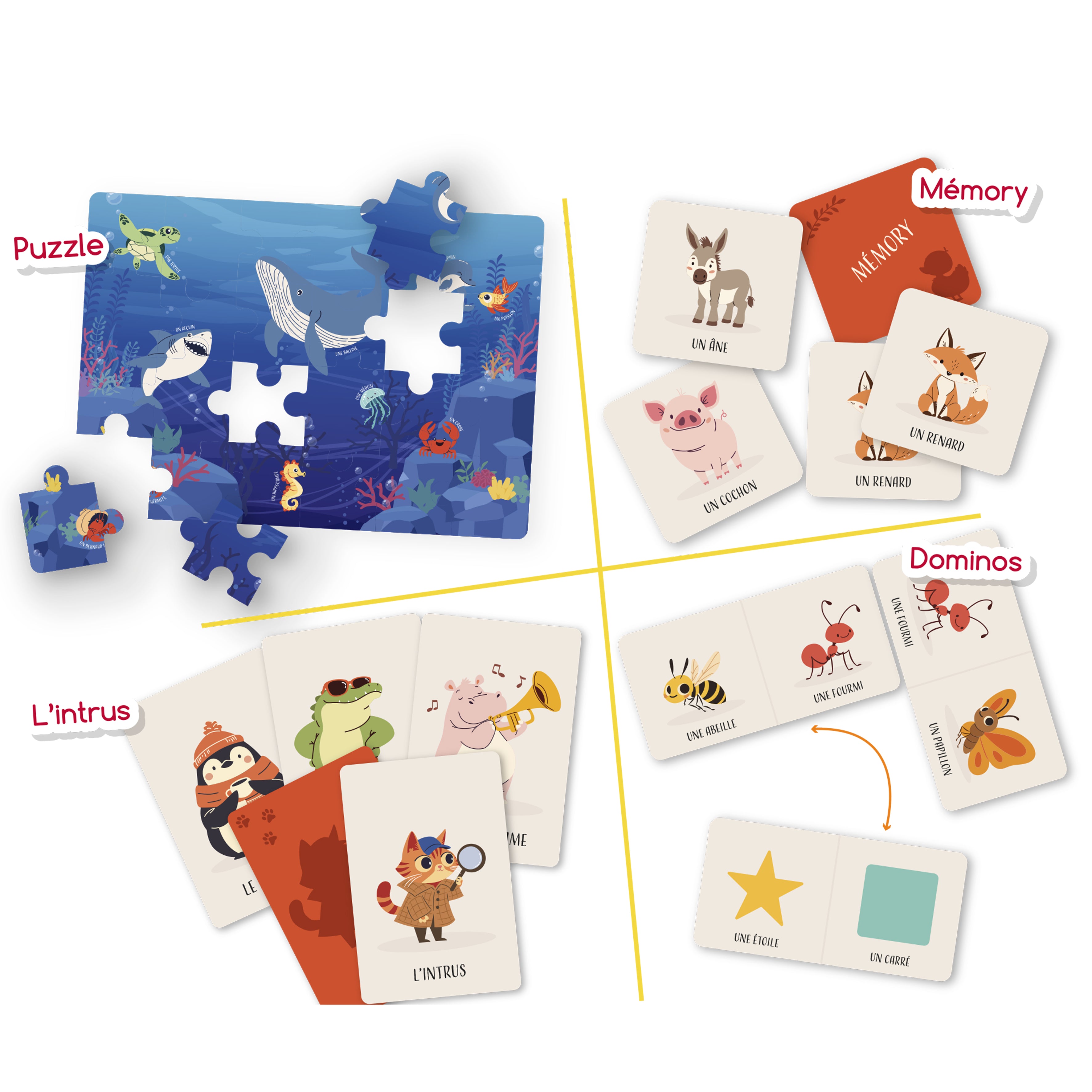 BOITE DE JEUX EDUCATIFS 4 EN 1