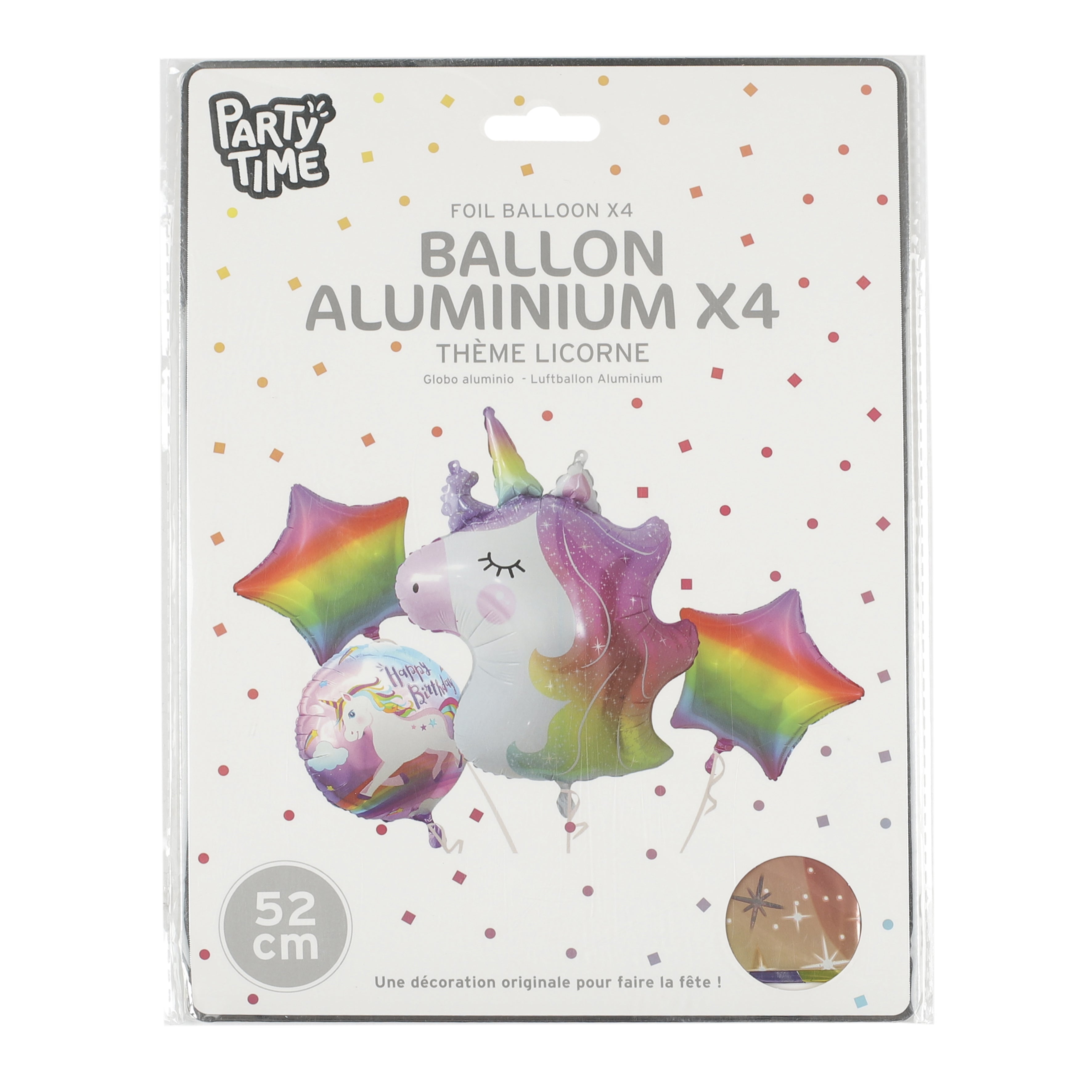 BALLON ALUMINIUM LICORNE X4