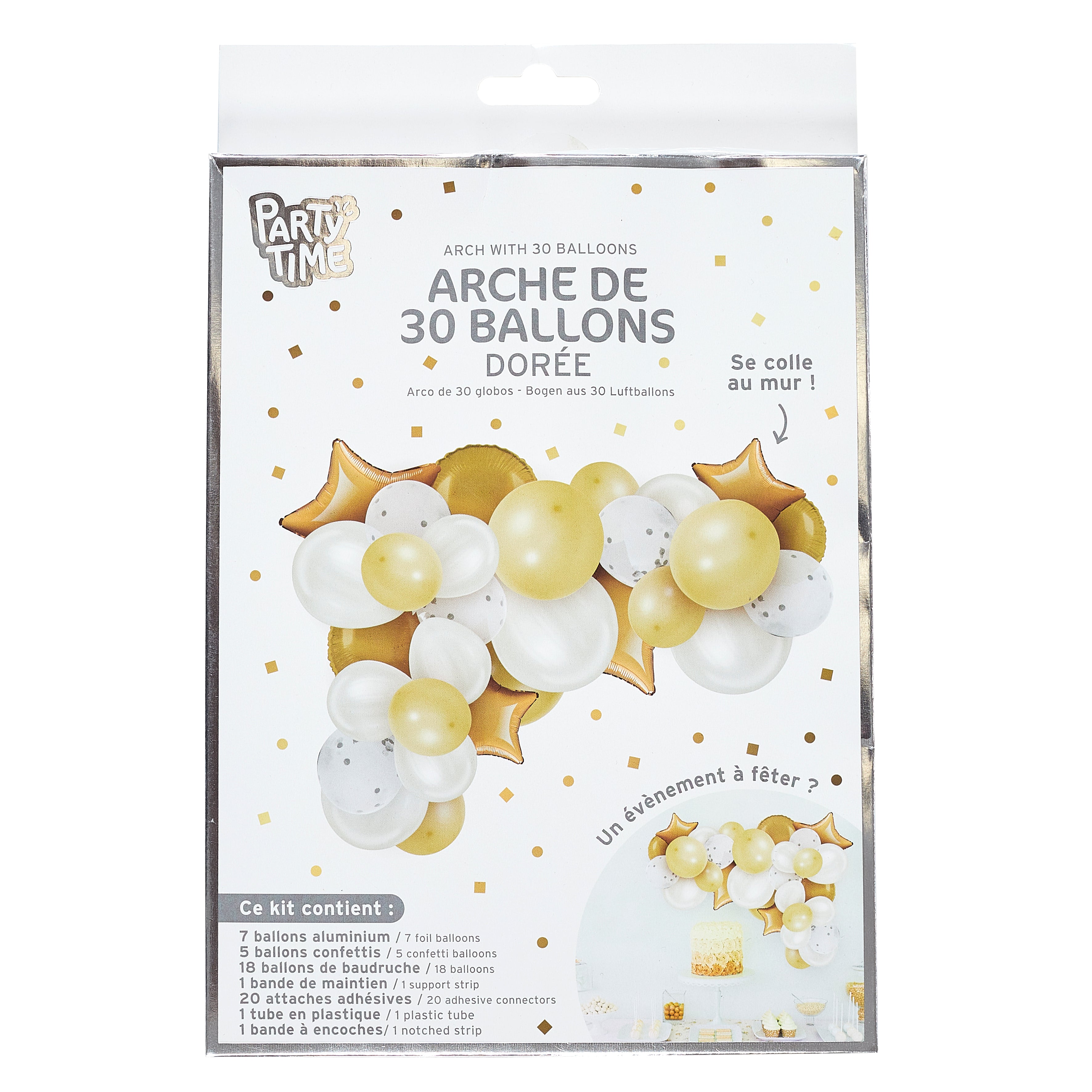 ARCHE DE 30 BALLONS GOLD