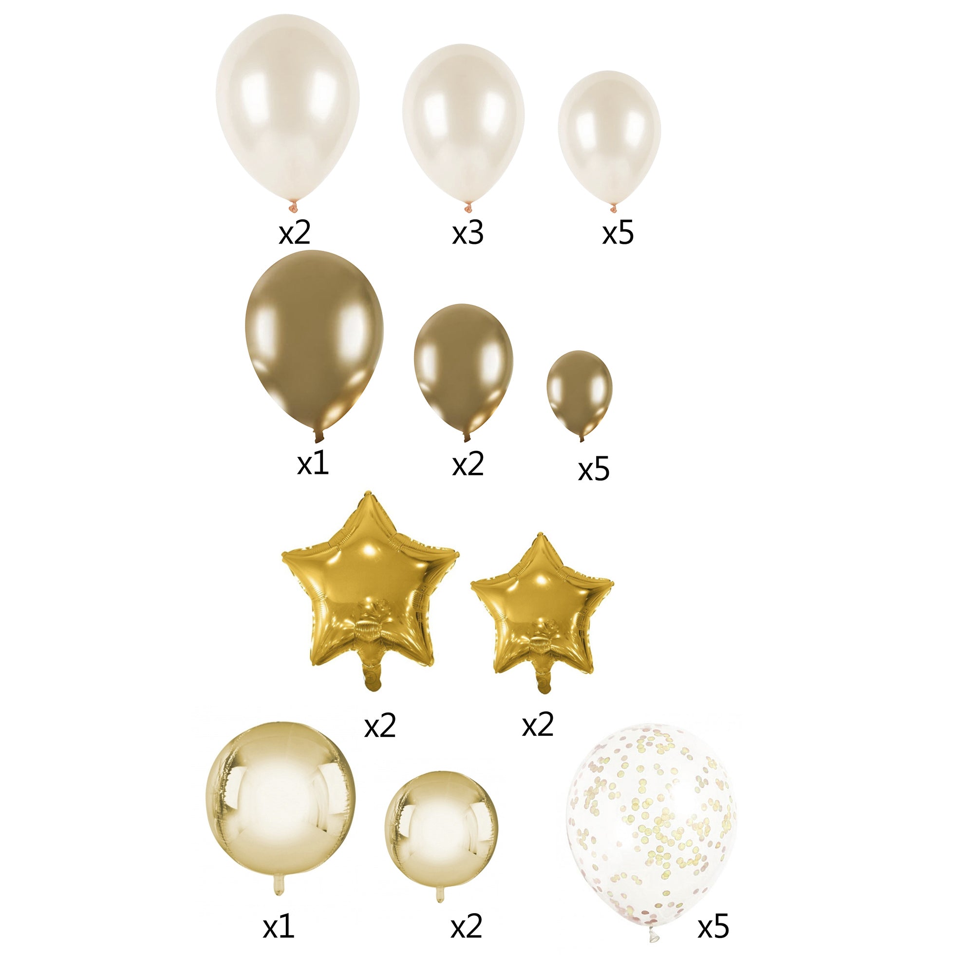 ARCHE DE 30 BALLONS GOLD