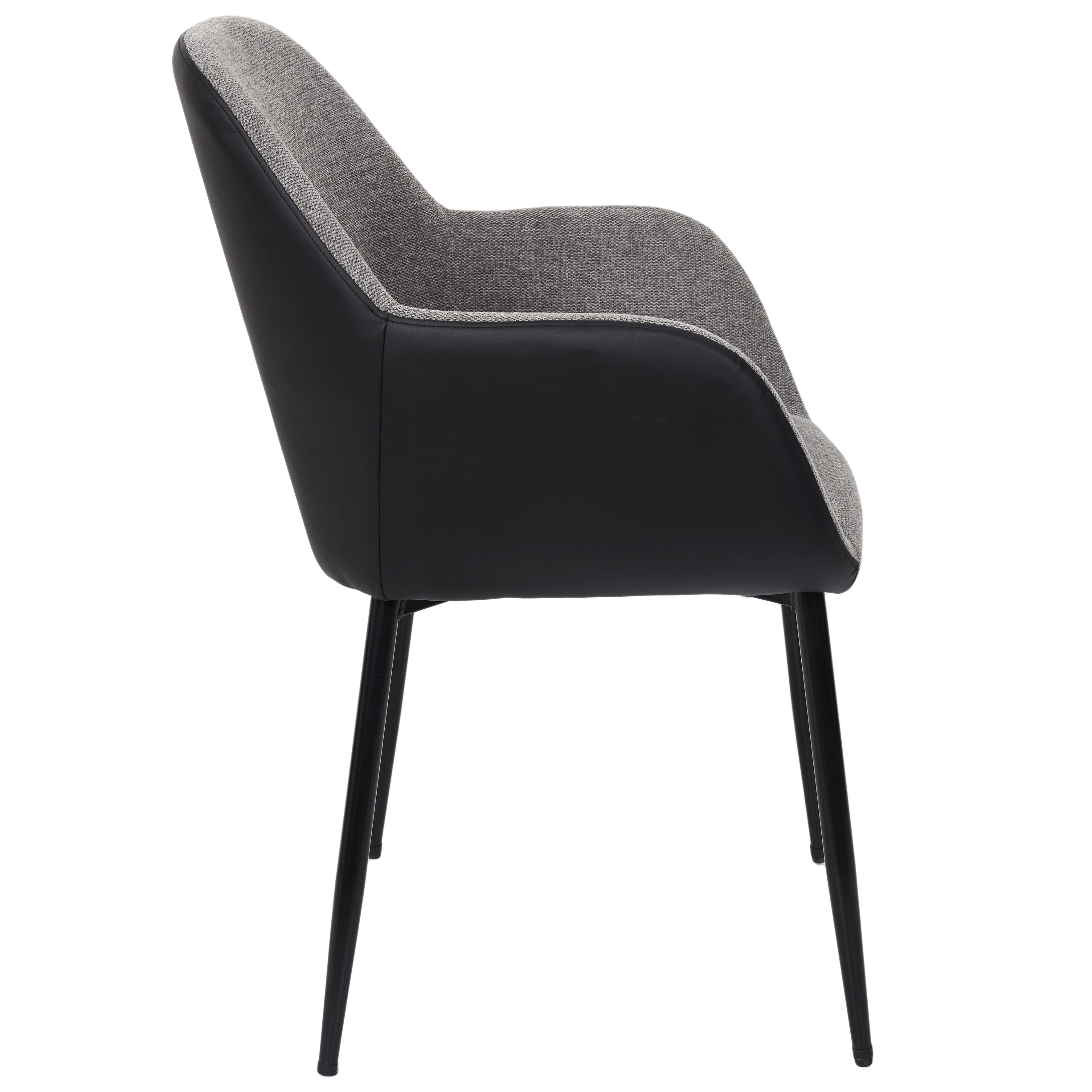 FAUTEUIL MEMPHIS GRIS ET NOIR - LOT DE 2