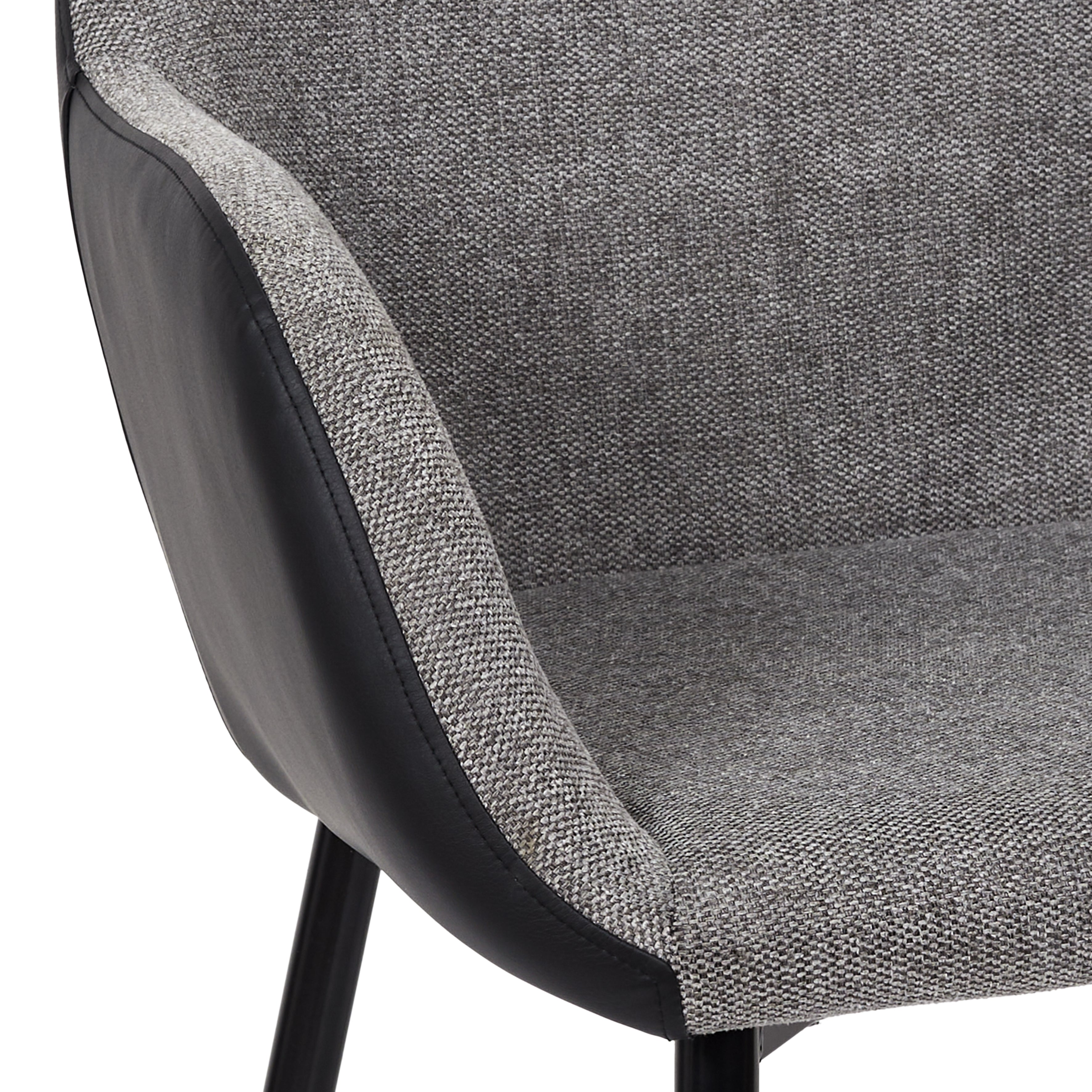 FAUTEUIL MEMPHIS GRIS ET NOIR - LOT DE 2