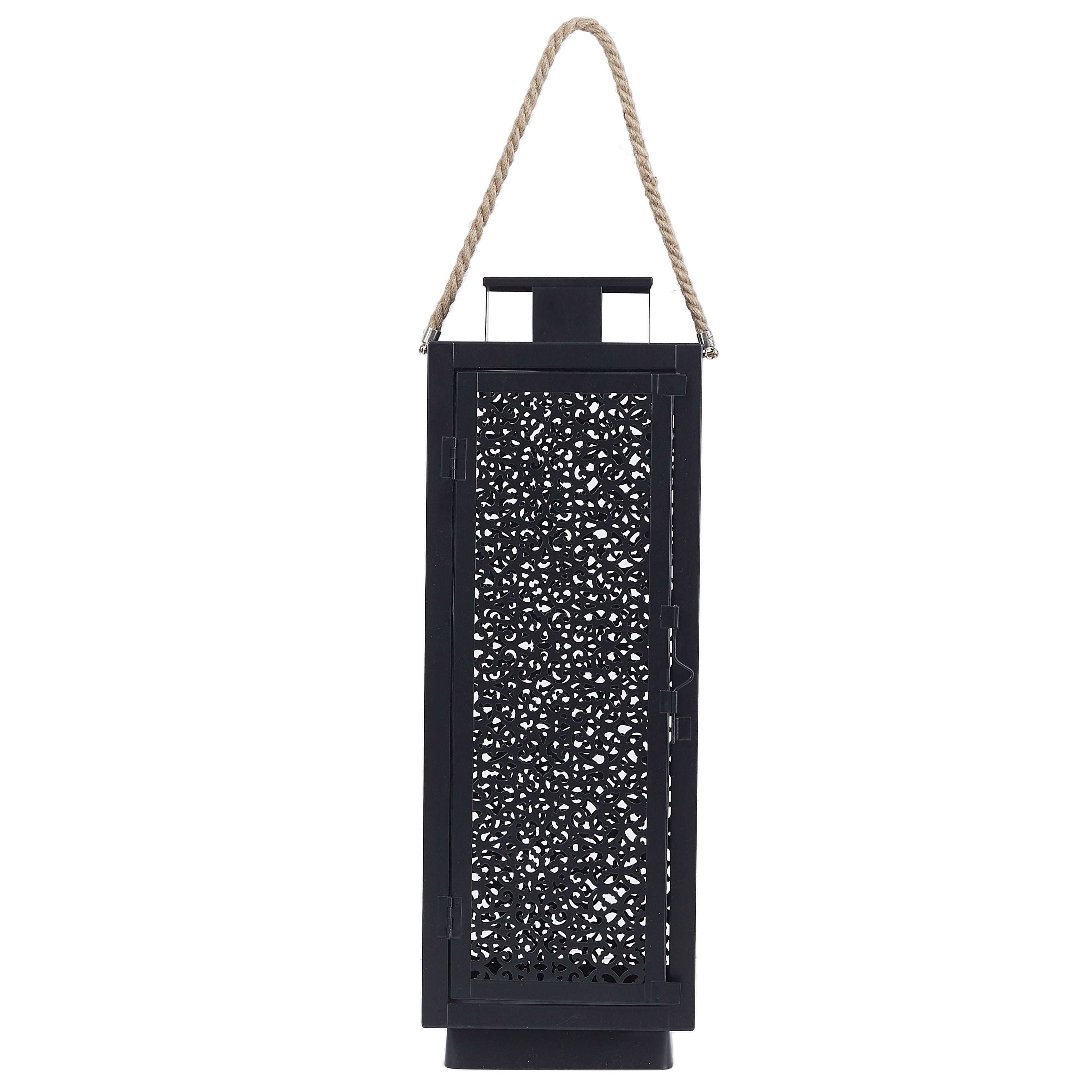 LANTERNE METAL AJOURE NOIR X2
