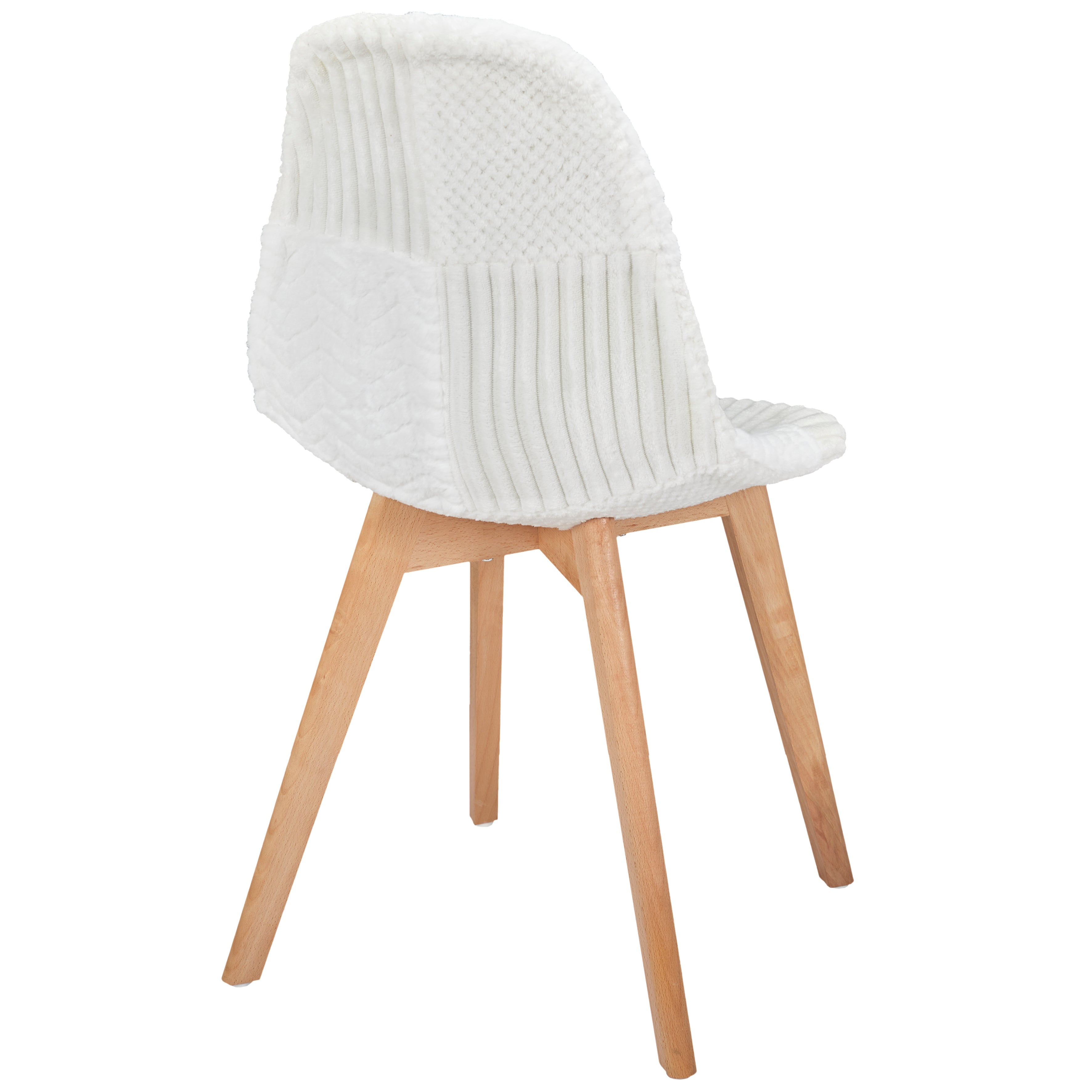 CHAISE SCANDINAVE PATCHWORK BLANC - LOT DE 4