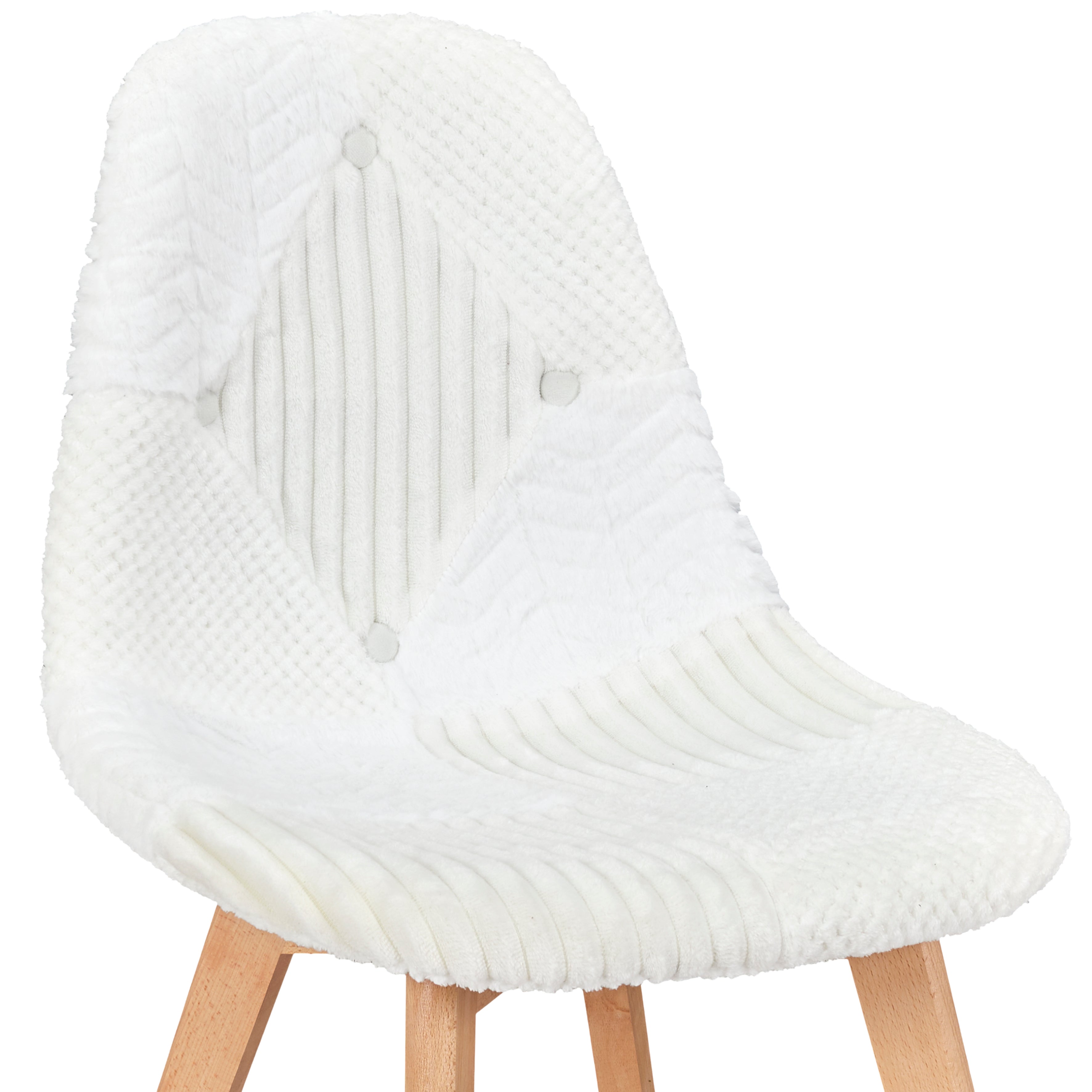 CHAISE SCANDINAVE PATCHWORK BLANC - LOT DE 4