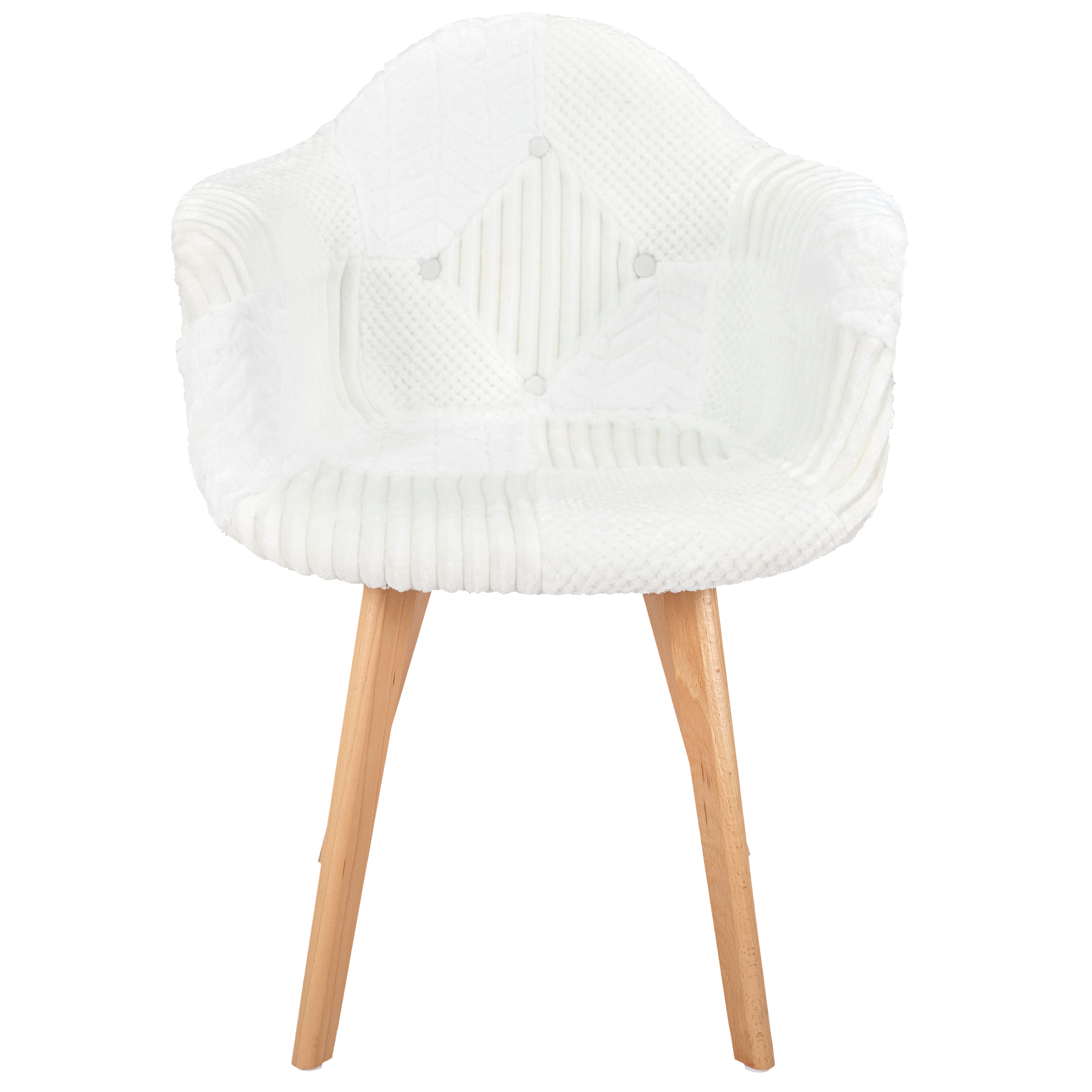 FAUTEUIL SCANDINAVE PATCHWORK BLANC - LOT DE 2