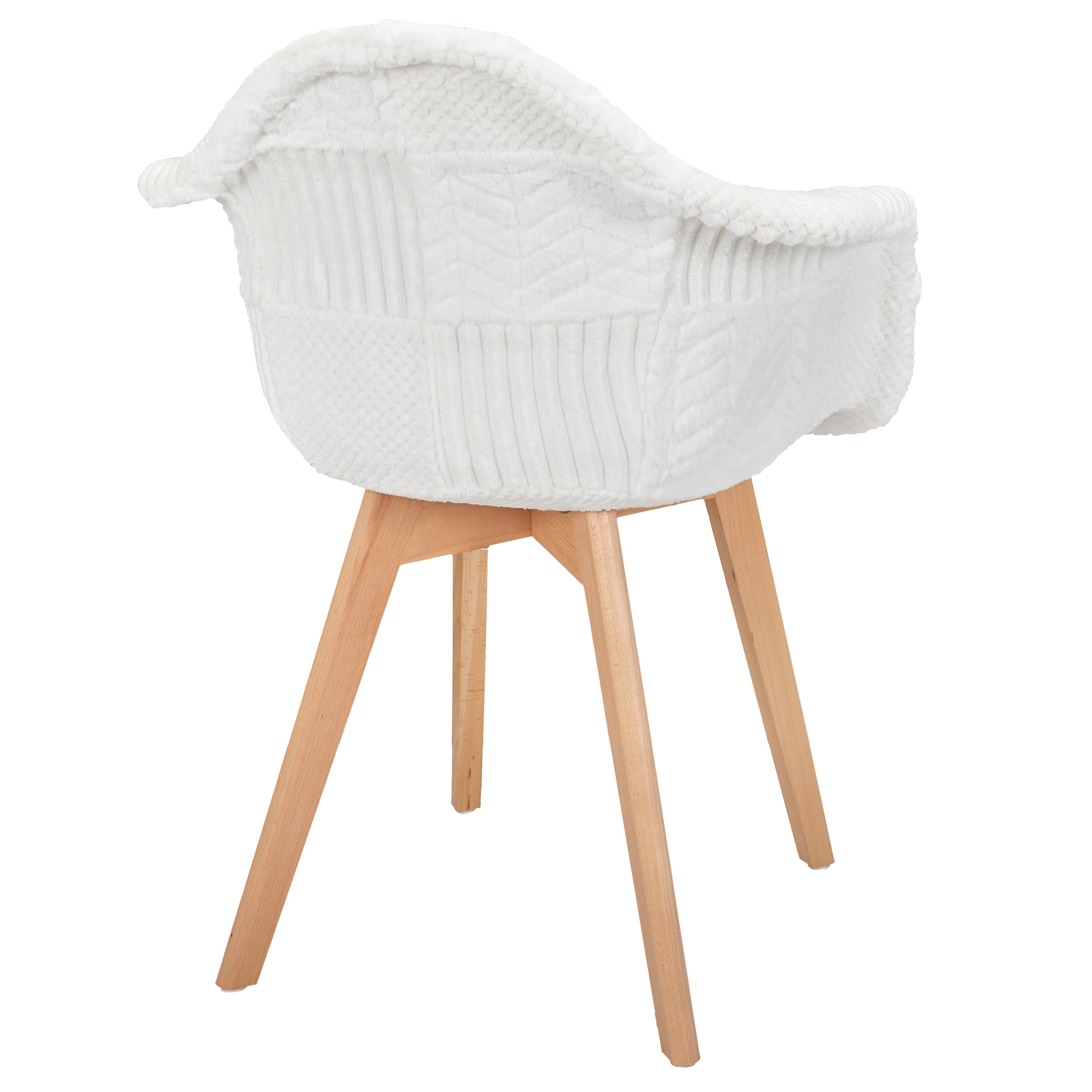 FAUTEUIL SCANDINAVE PATCHWORK BLANC - LOT DE 2