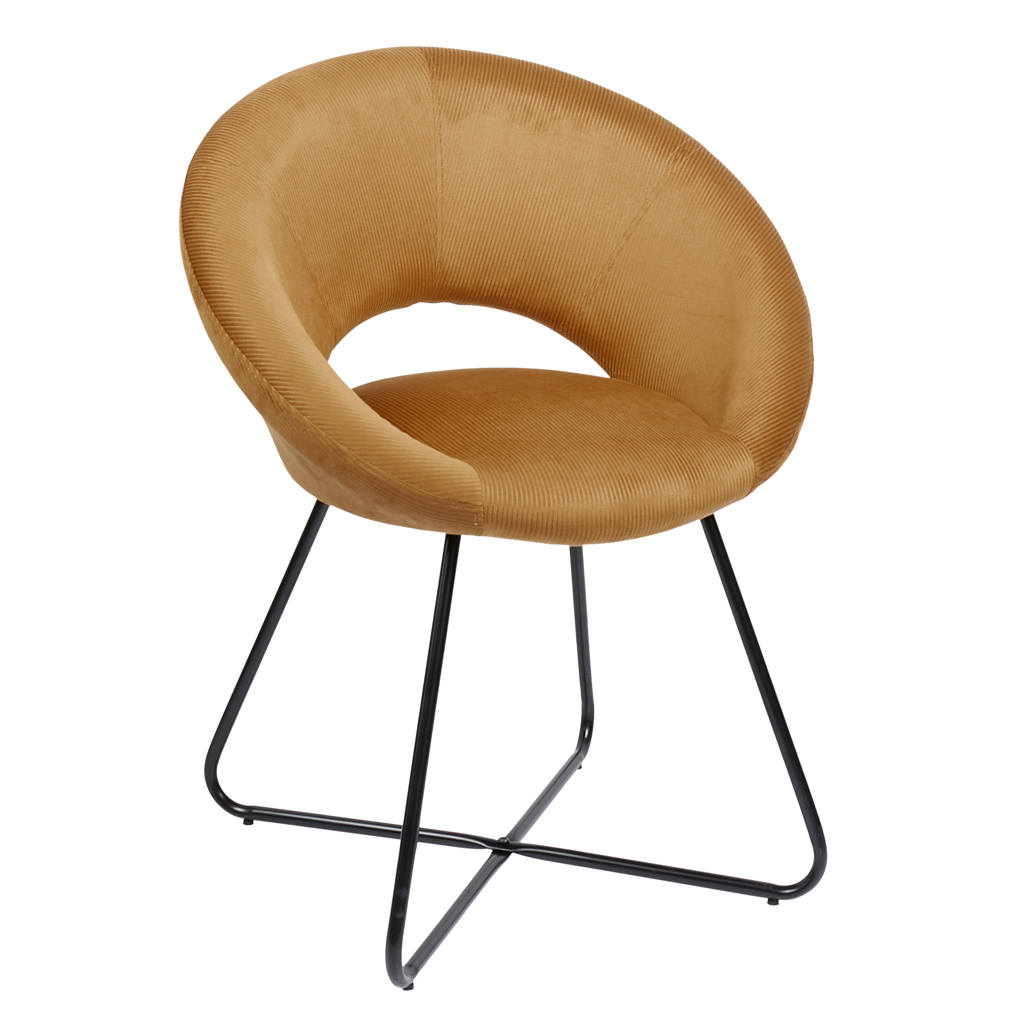 FAUTEUIL ROND VELOURS COTELE GIULIA JAUNE