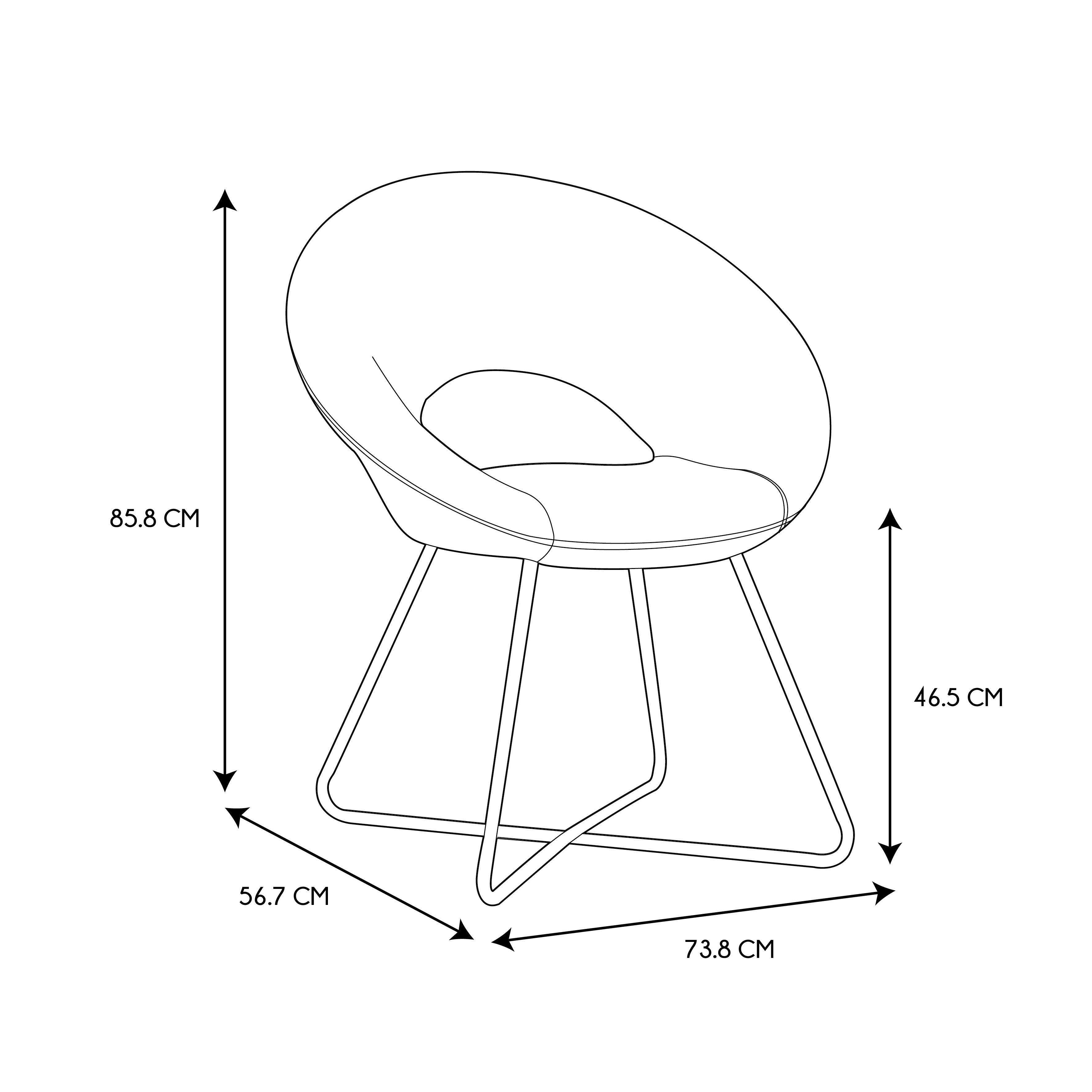 FAUTEUIL ROND VELOURS COTELE GIULIA JAUNE