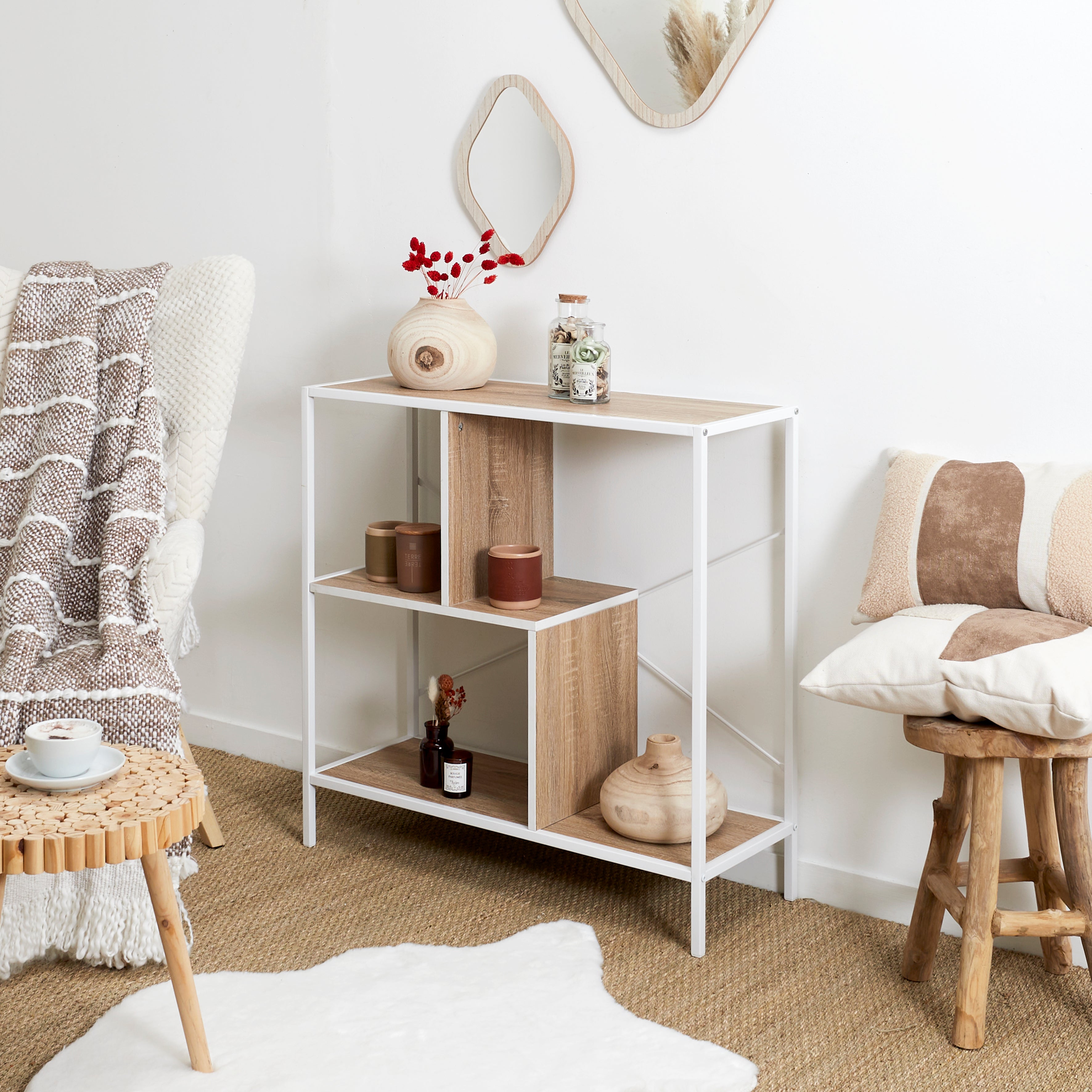 ETAGERE EDISON BLANC 80X30X79.5CM