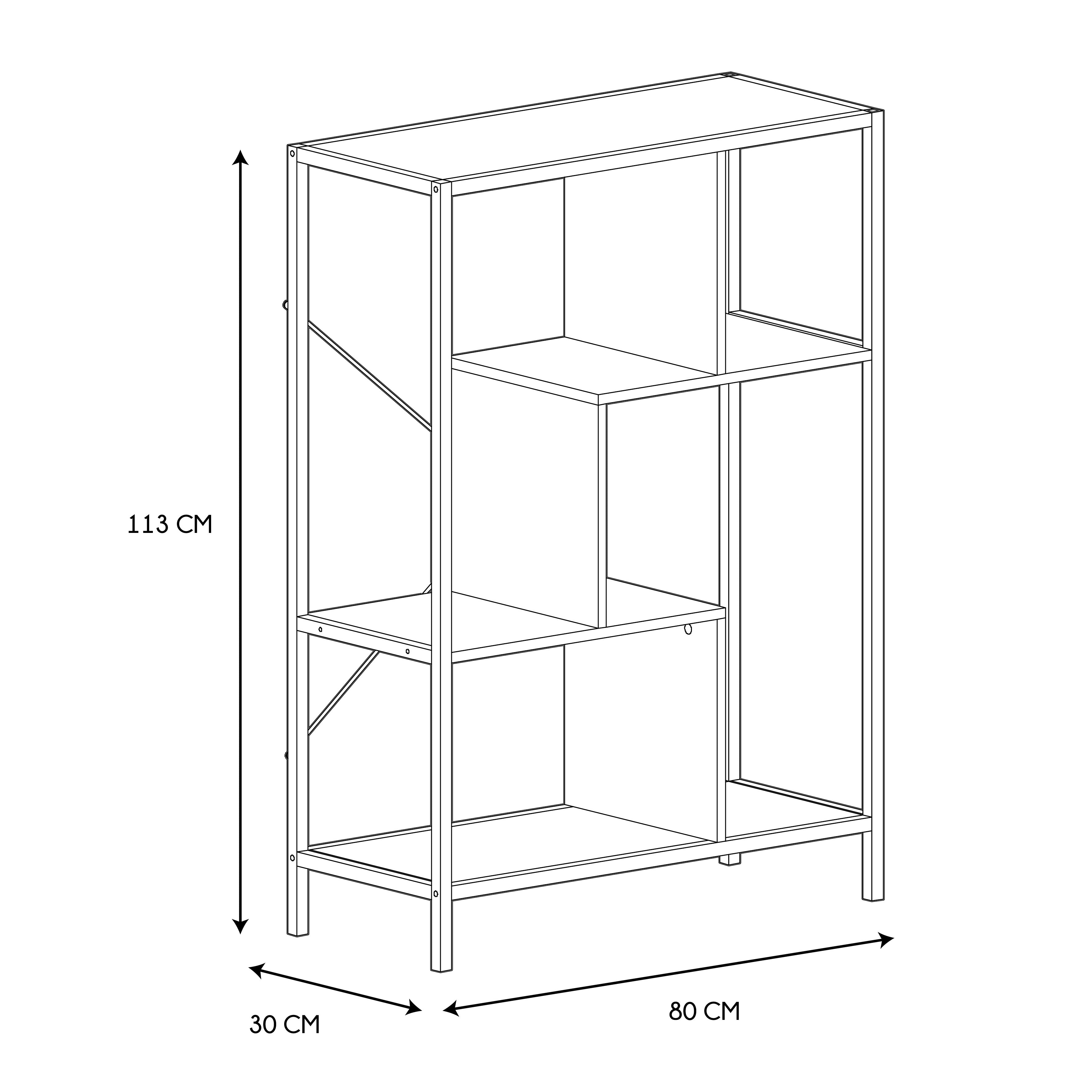 ETAGERE EDISON BLANC 80X30X113CM