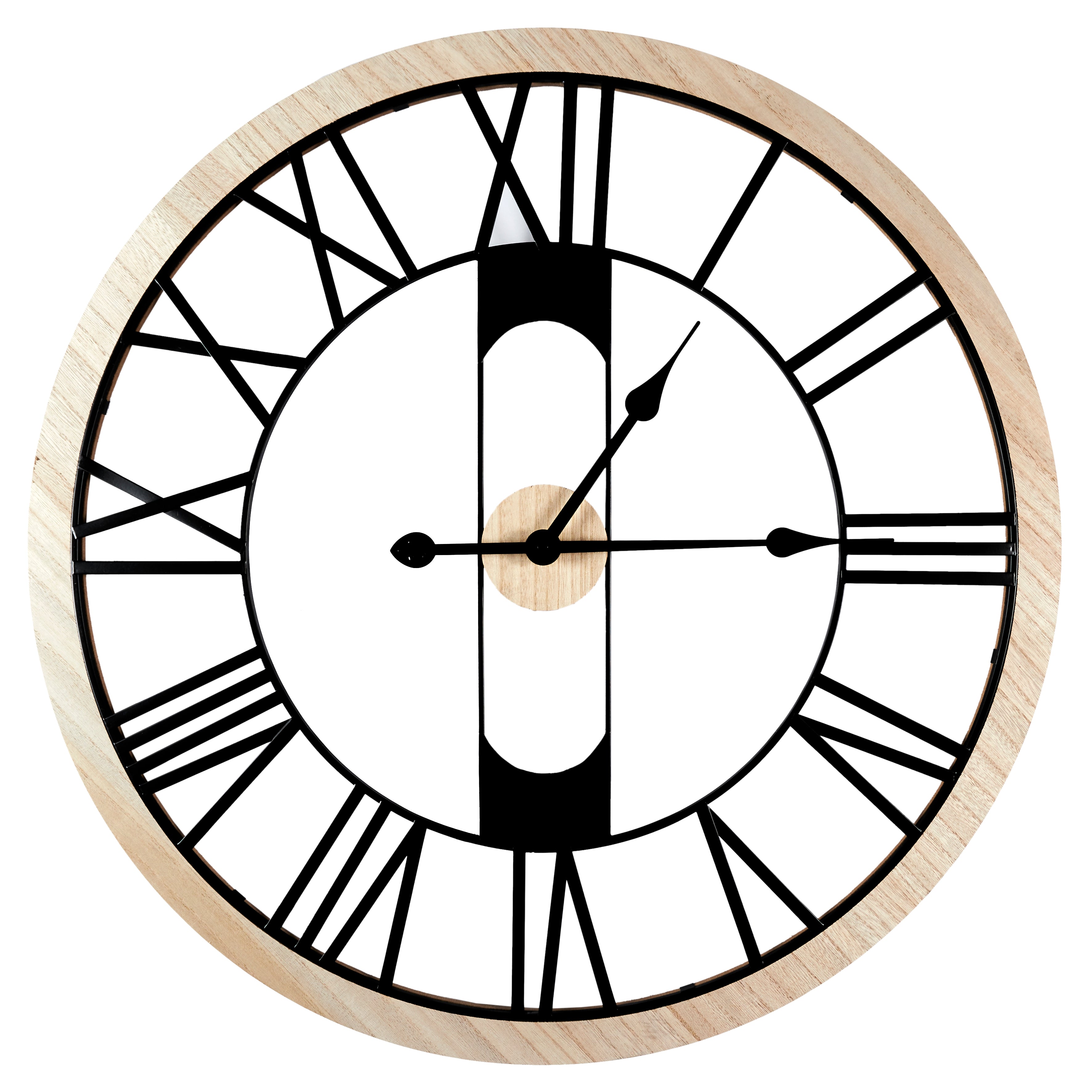 HORLOGE SILENCIEUSE BOIS ET METAL D70CM JACK