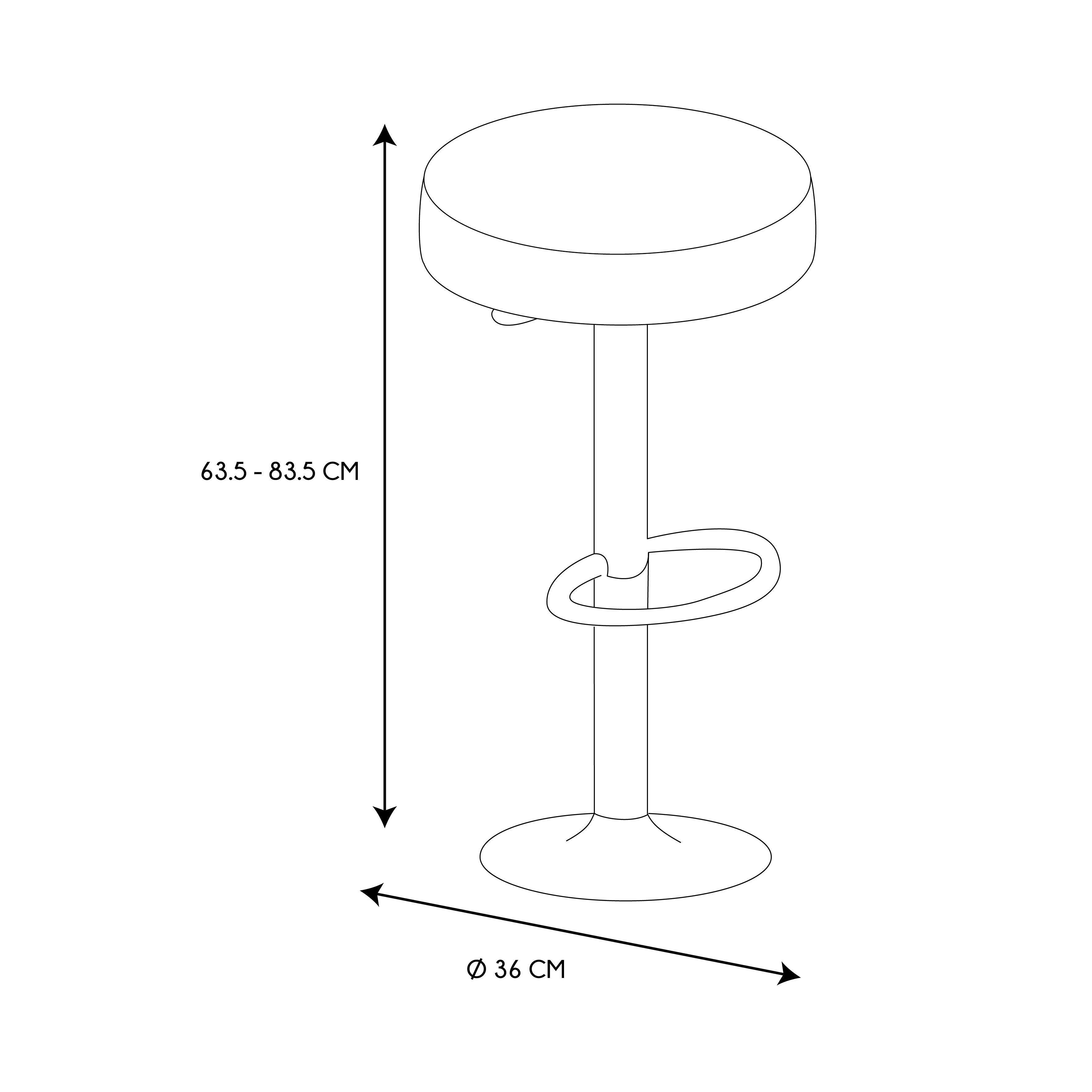 TABOURET DE BAR REGLABLE MUMFORD BLANC - LOT DE 2