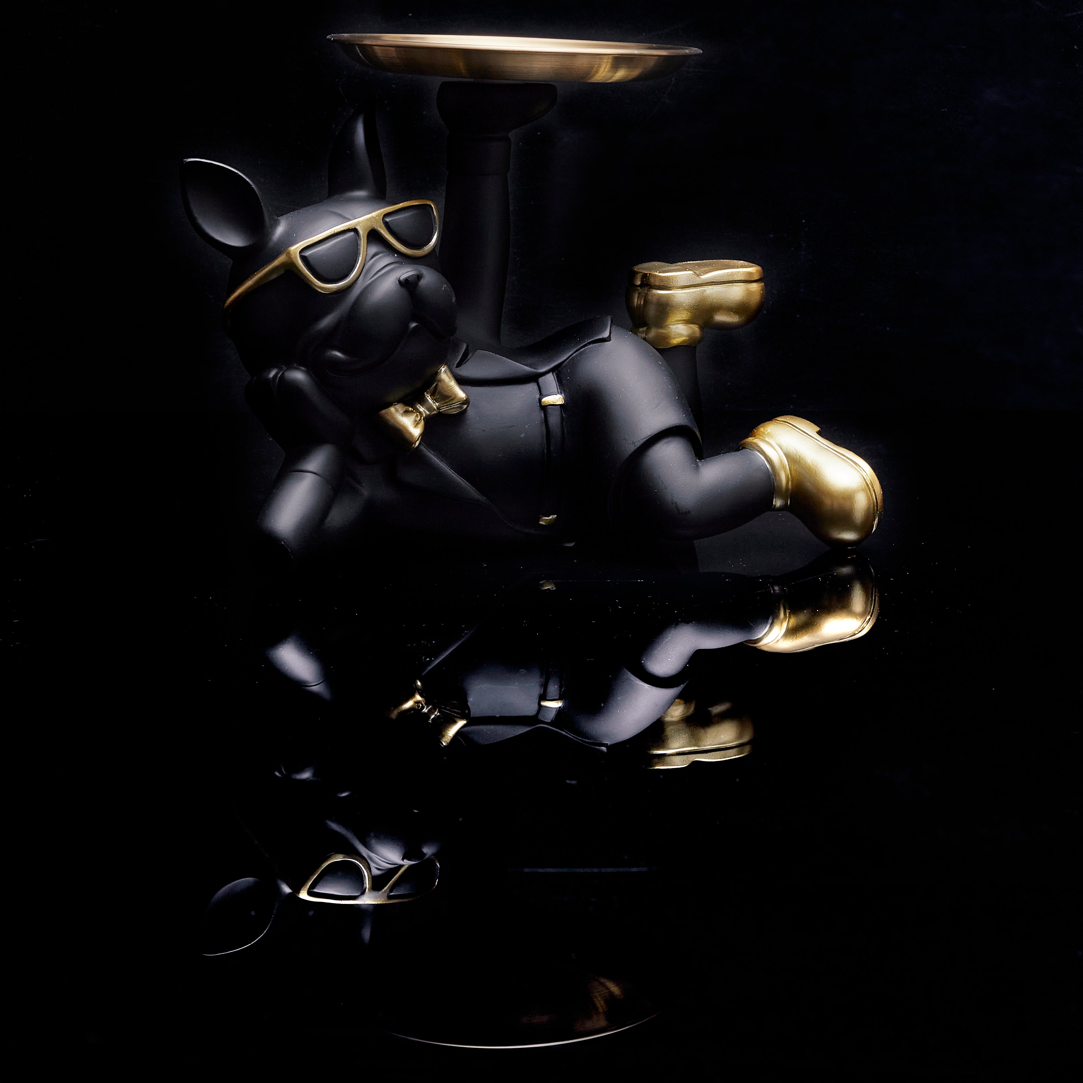 STATUE BULLDOG NOIR VIDE POCHE