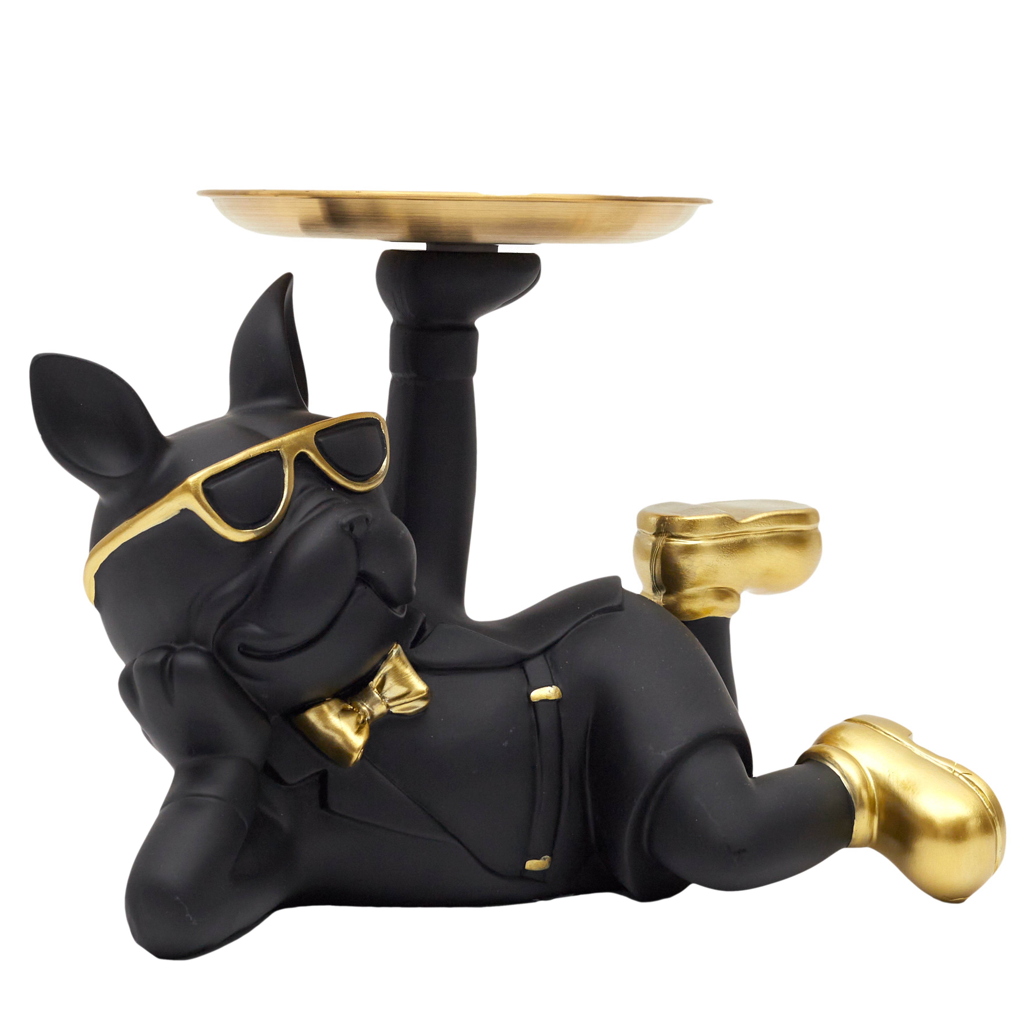 STATUE BULLDOG NOIR VIDE POCHE