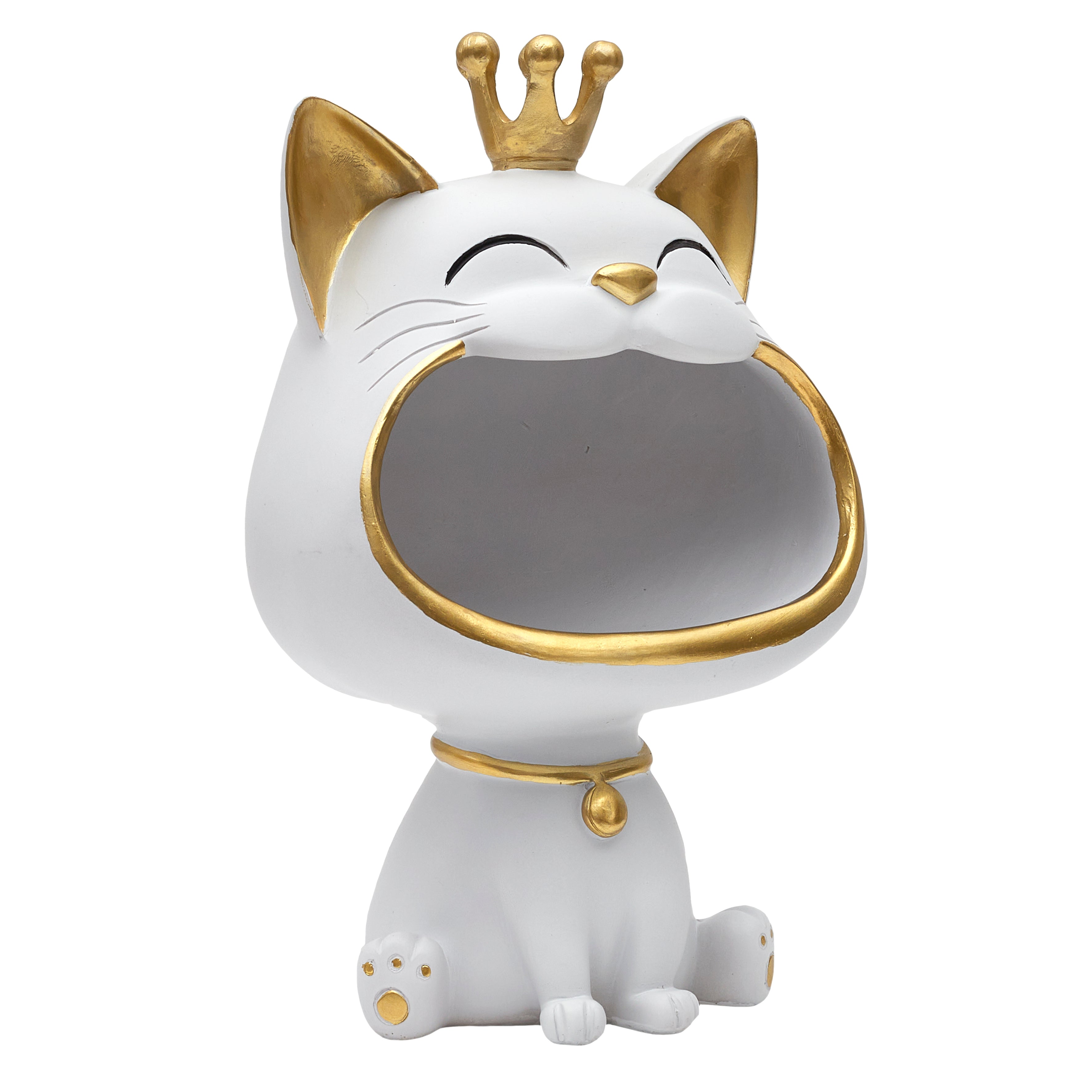 STATUE CHAT BLANC VIDE POCHE