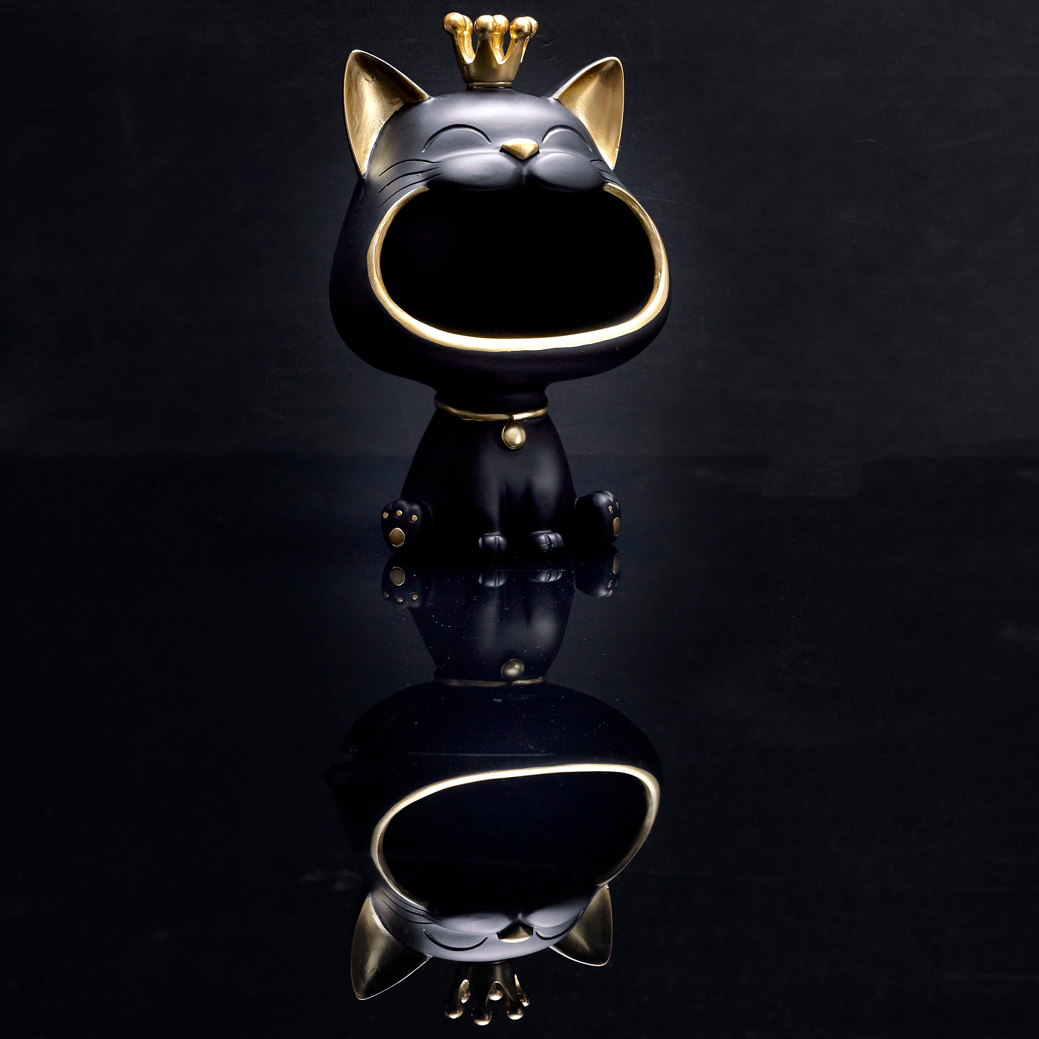 STATUE CHAT NOIR VIDE POCHE