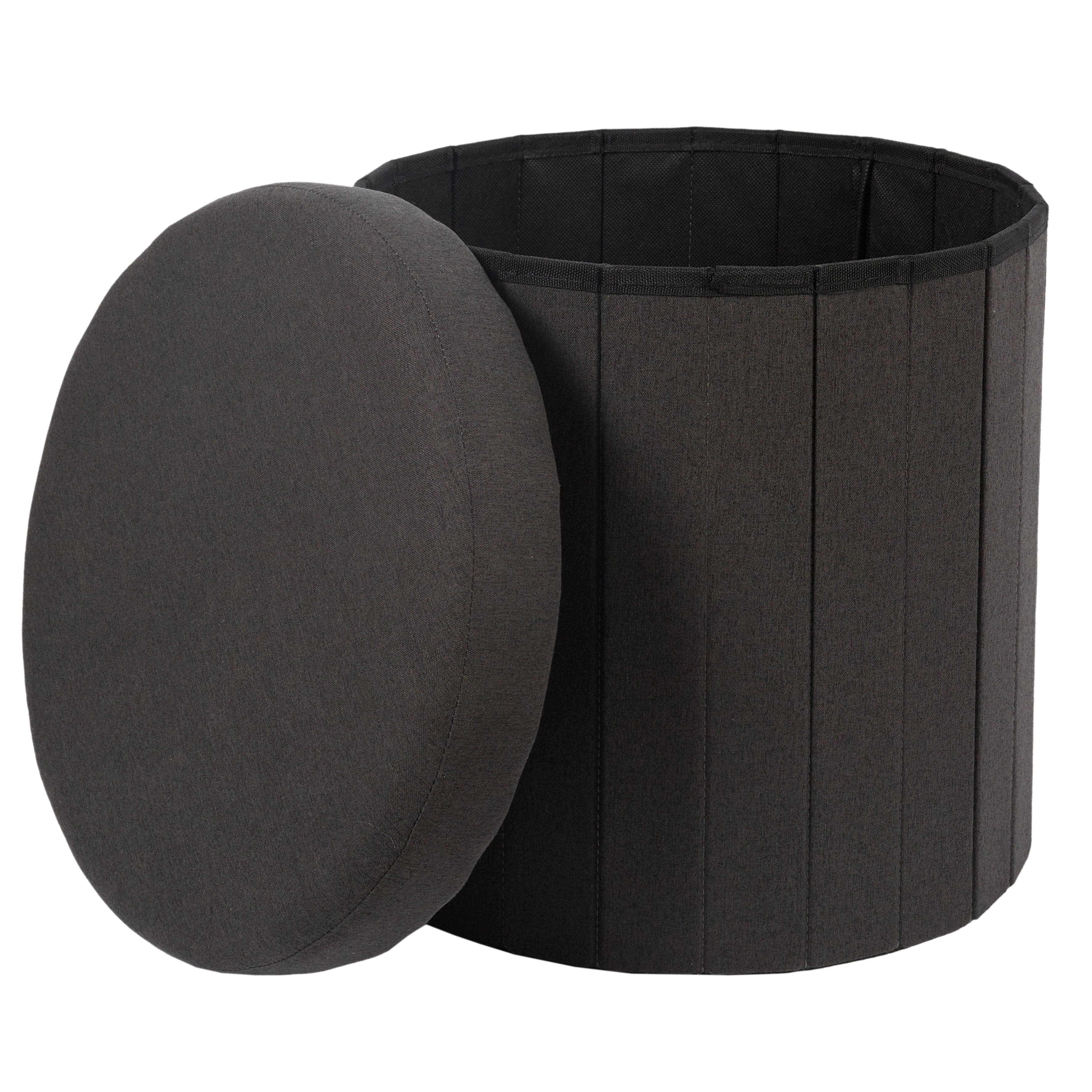 COFFRE POUF PLIABLE NOIR PILLS
