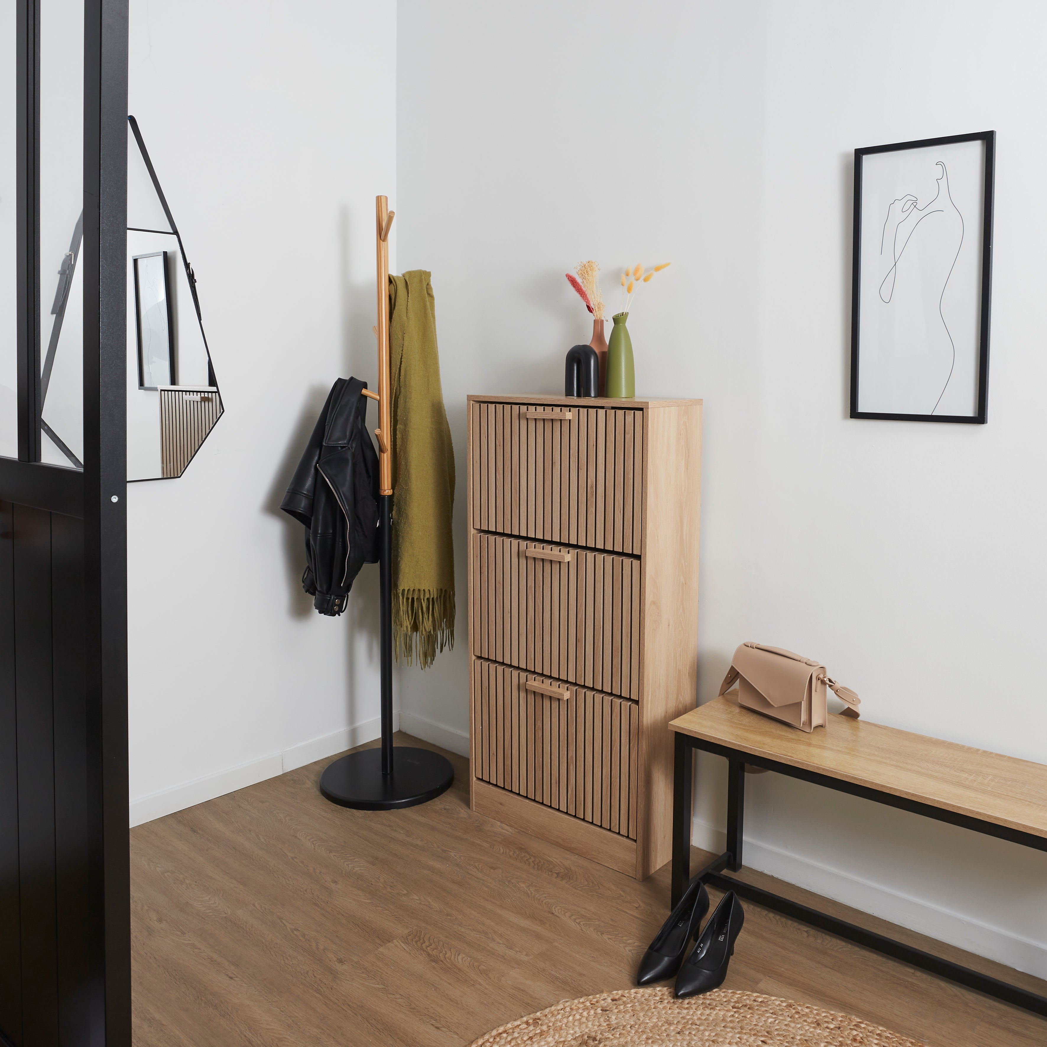 MEUBLE A CHAUSSURE 3 PORTES KLAUS