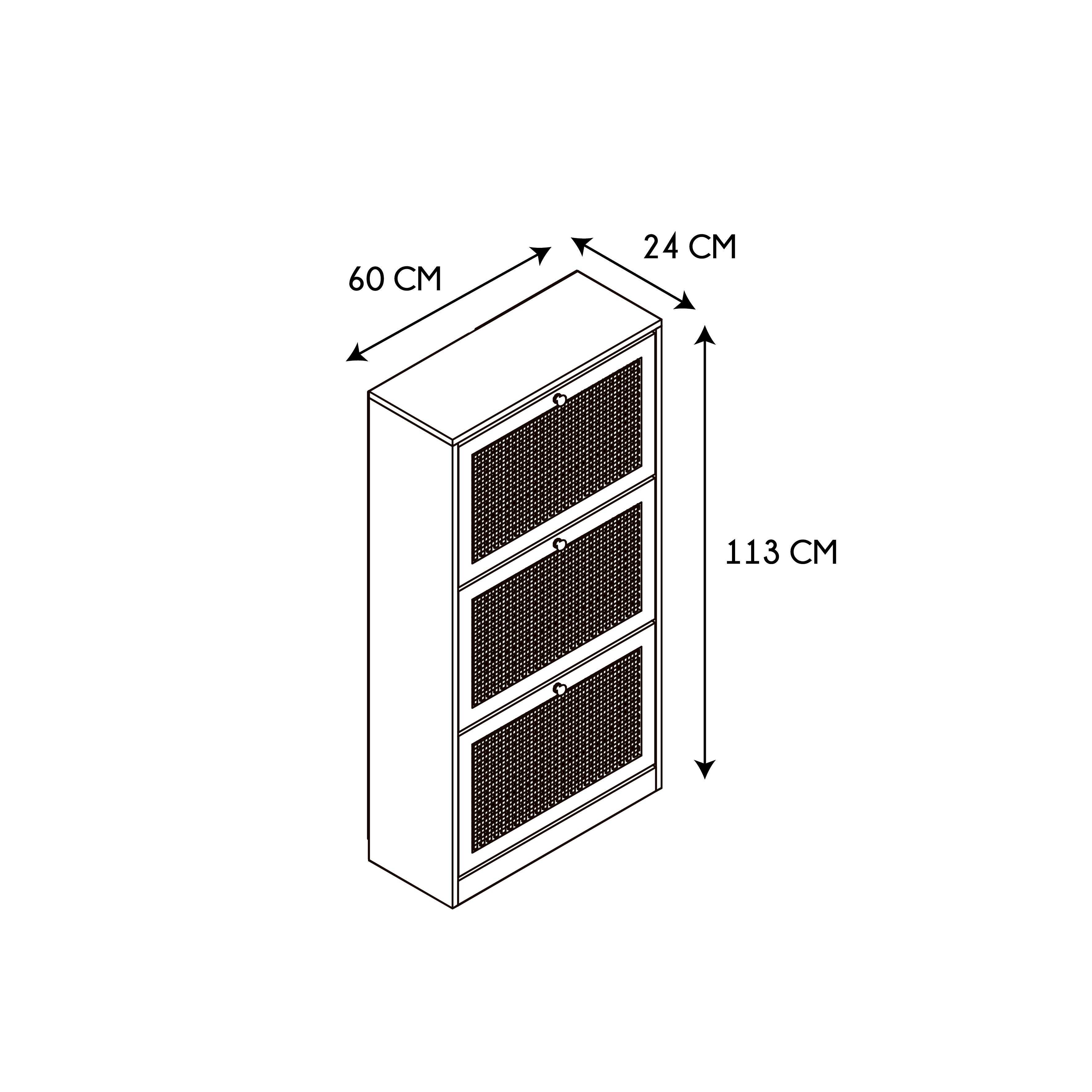 MEUBLE A CHAUSSURE 3 PORTES BALI