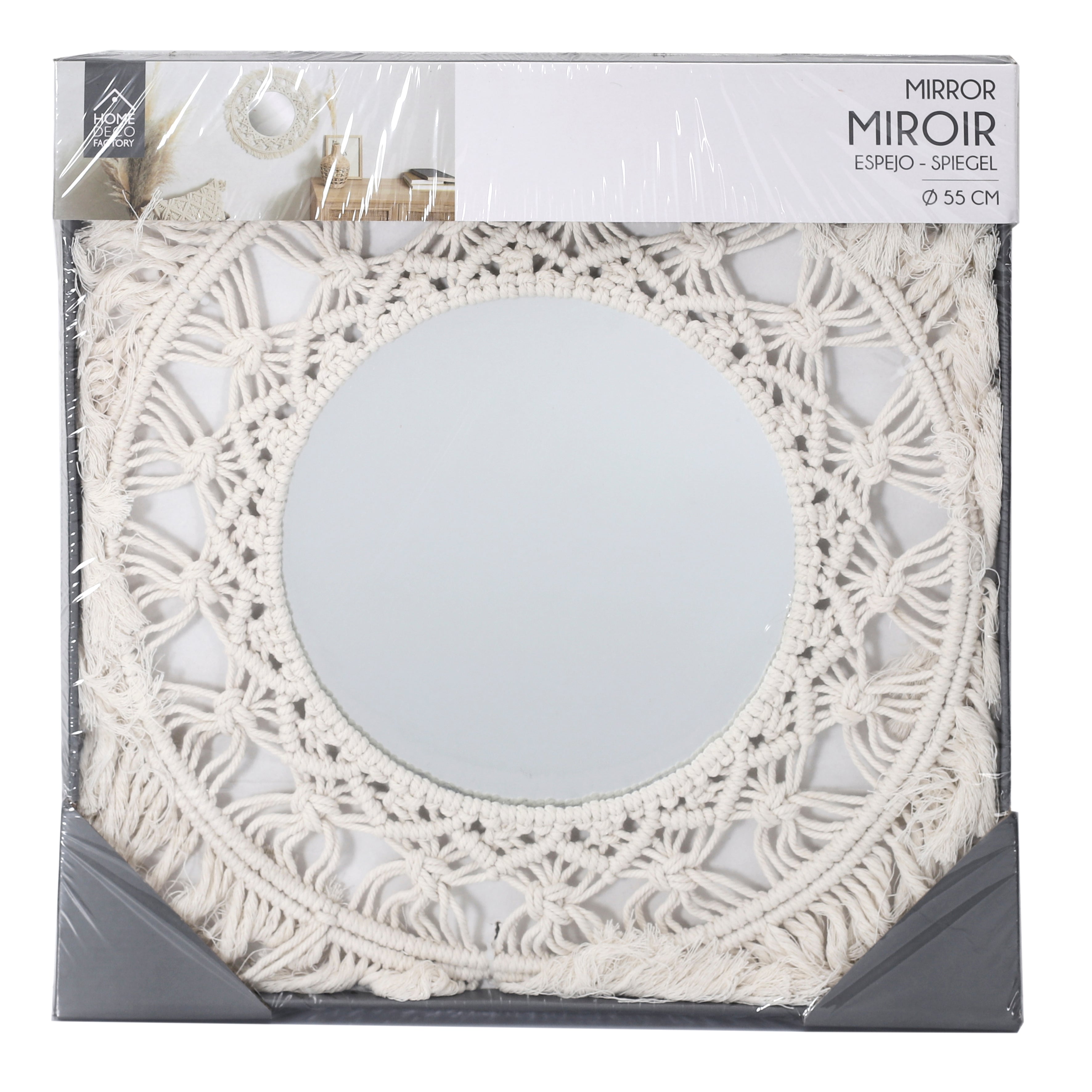 MIROIR D55CM BOHO