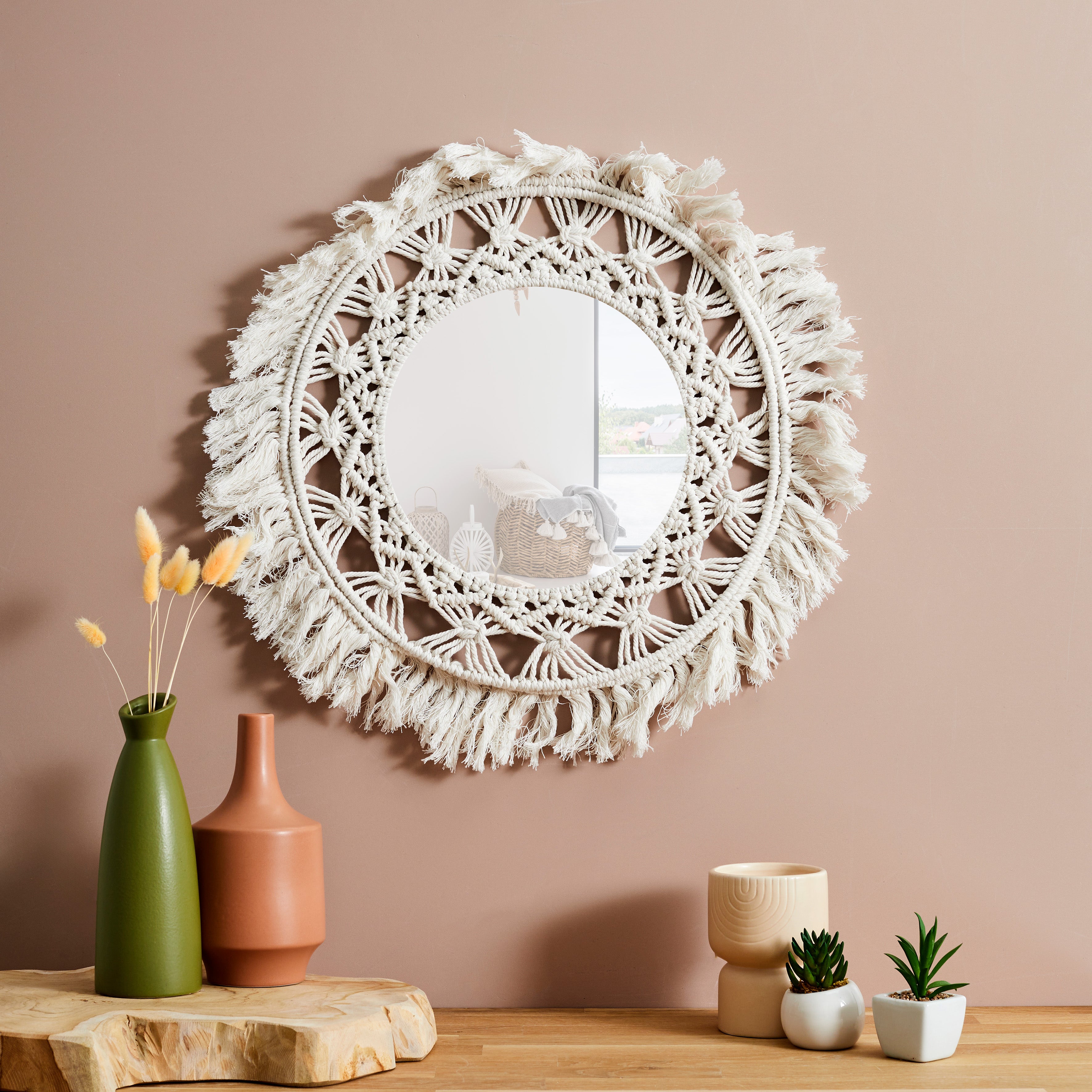 MIROIR D55CM BOHO