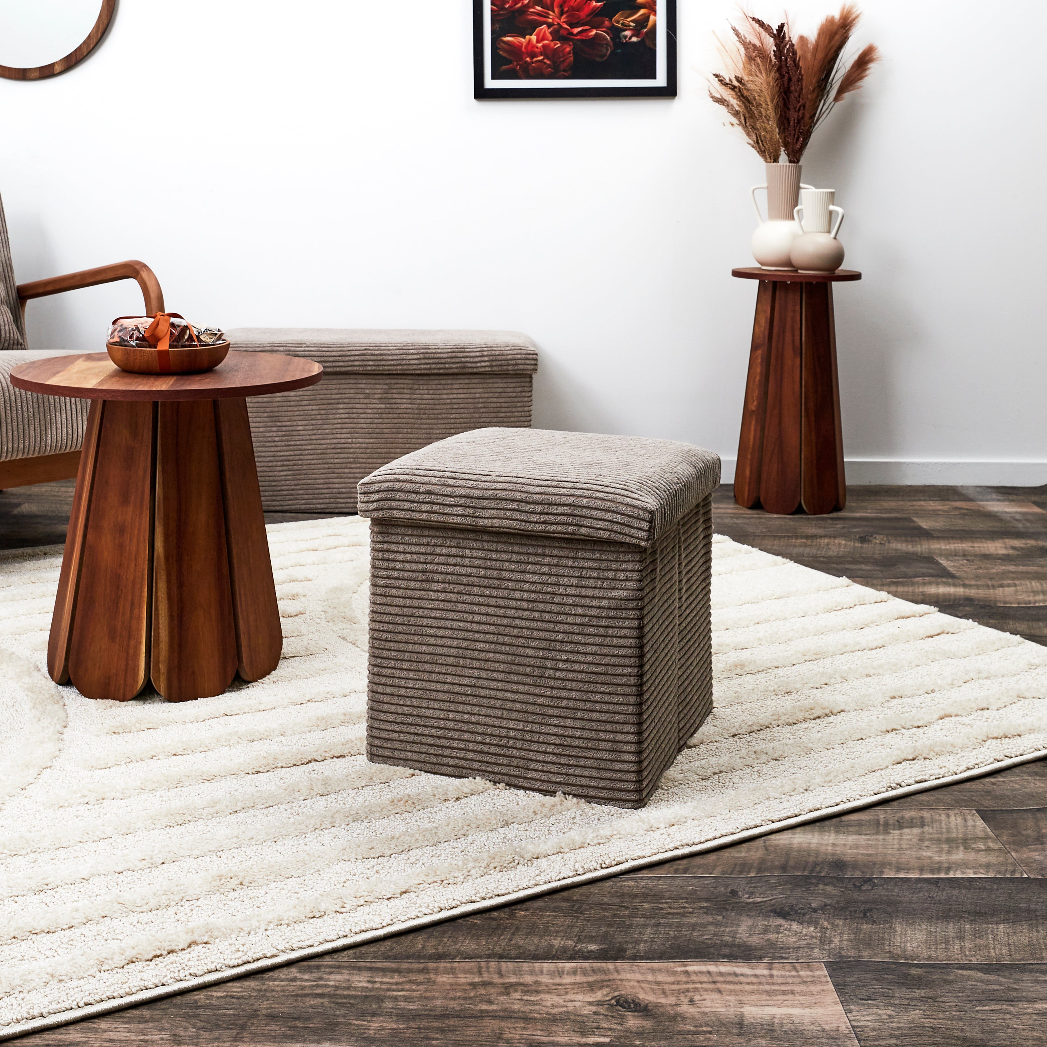 COFFRE POUF PLIABLE COTELE SCOTT TAUPE